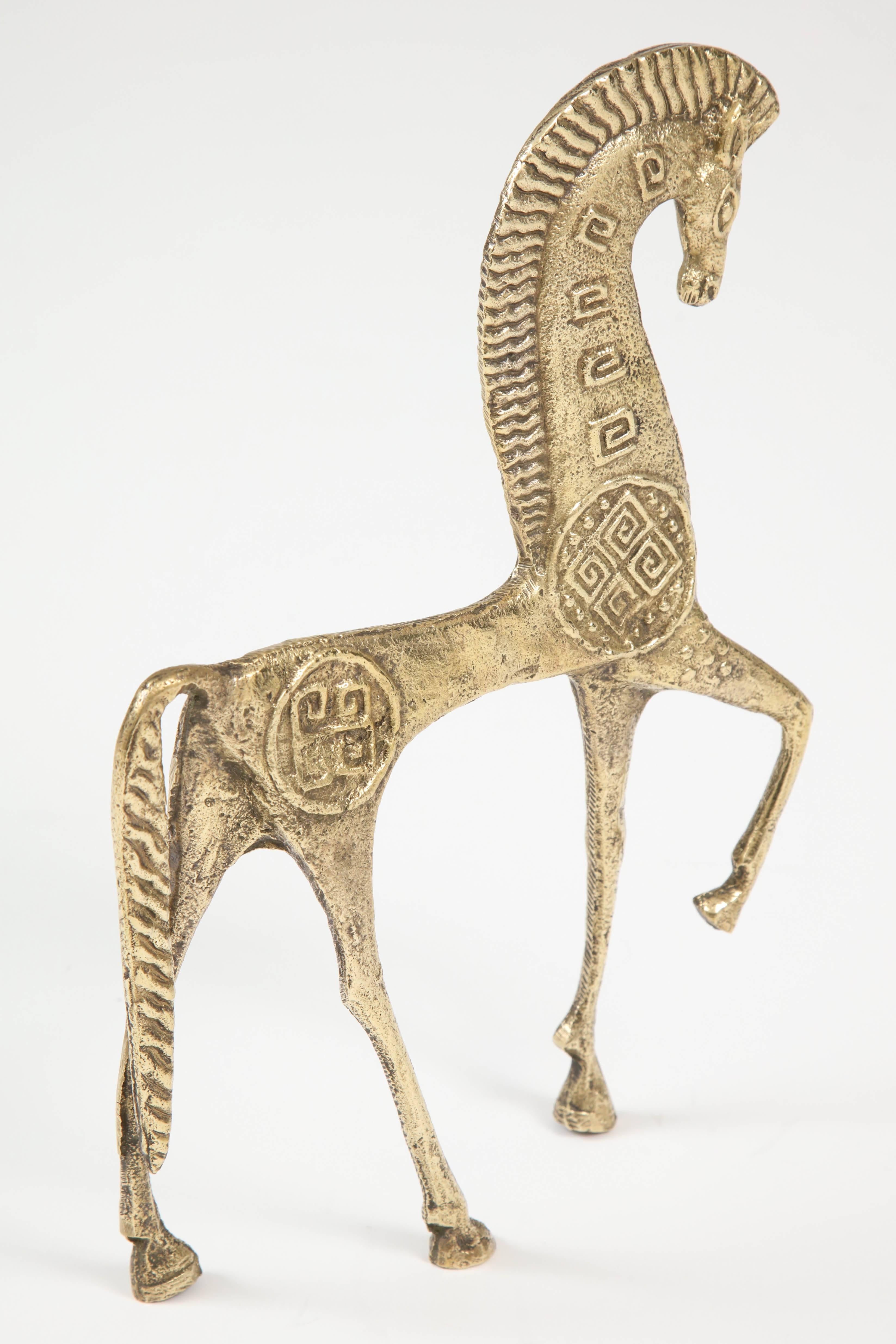Polished Sculpture of Horse in Brass, Sweden