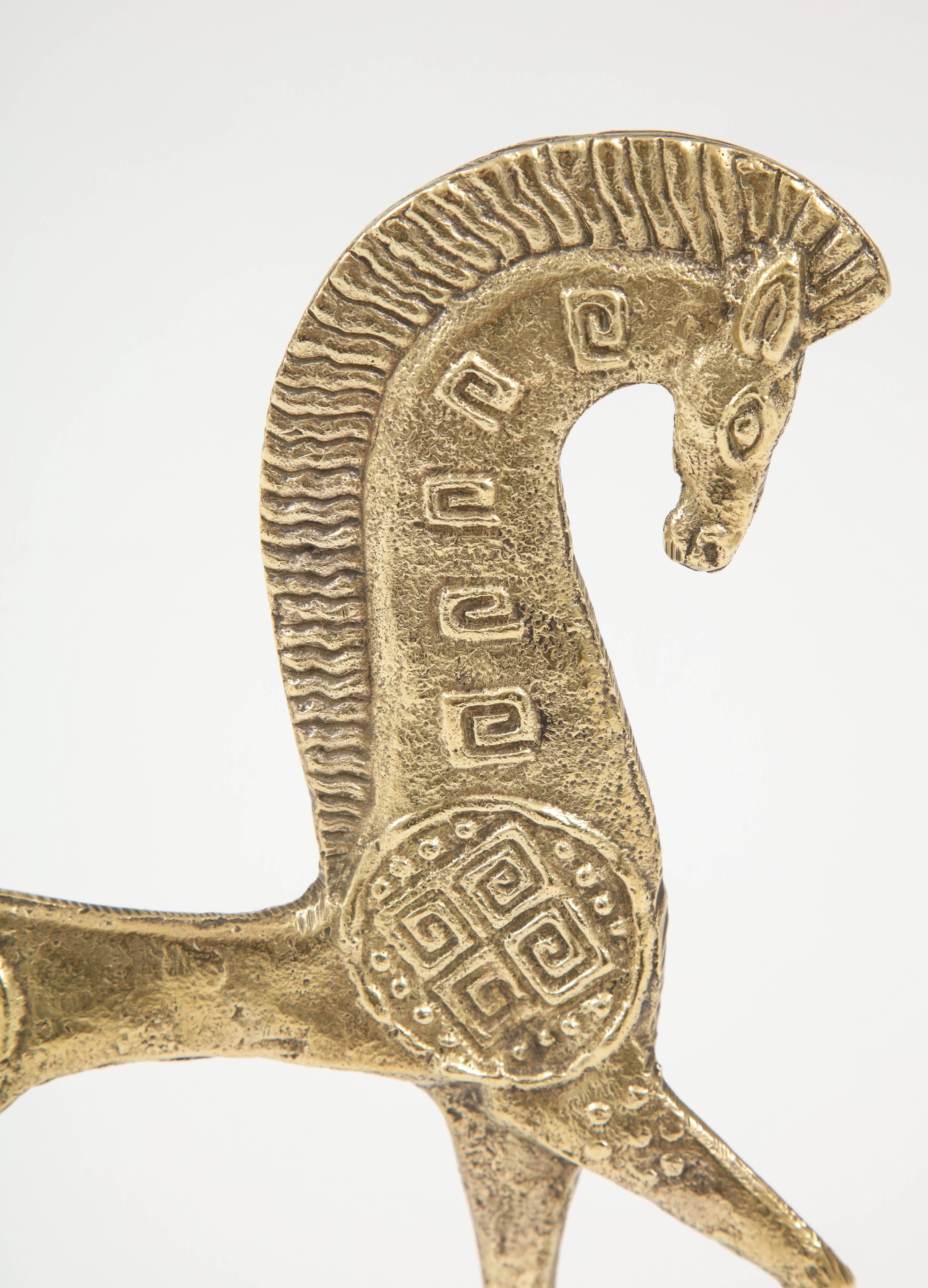 Mid-20th Century Sculpture of Horse in Brass, Sweden