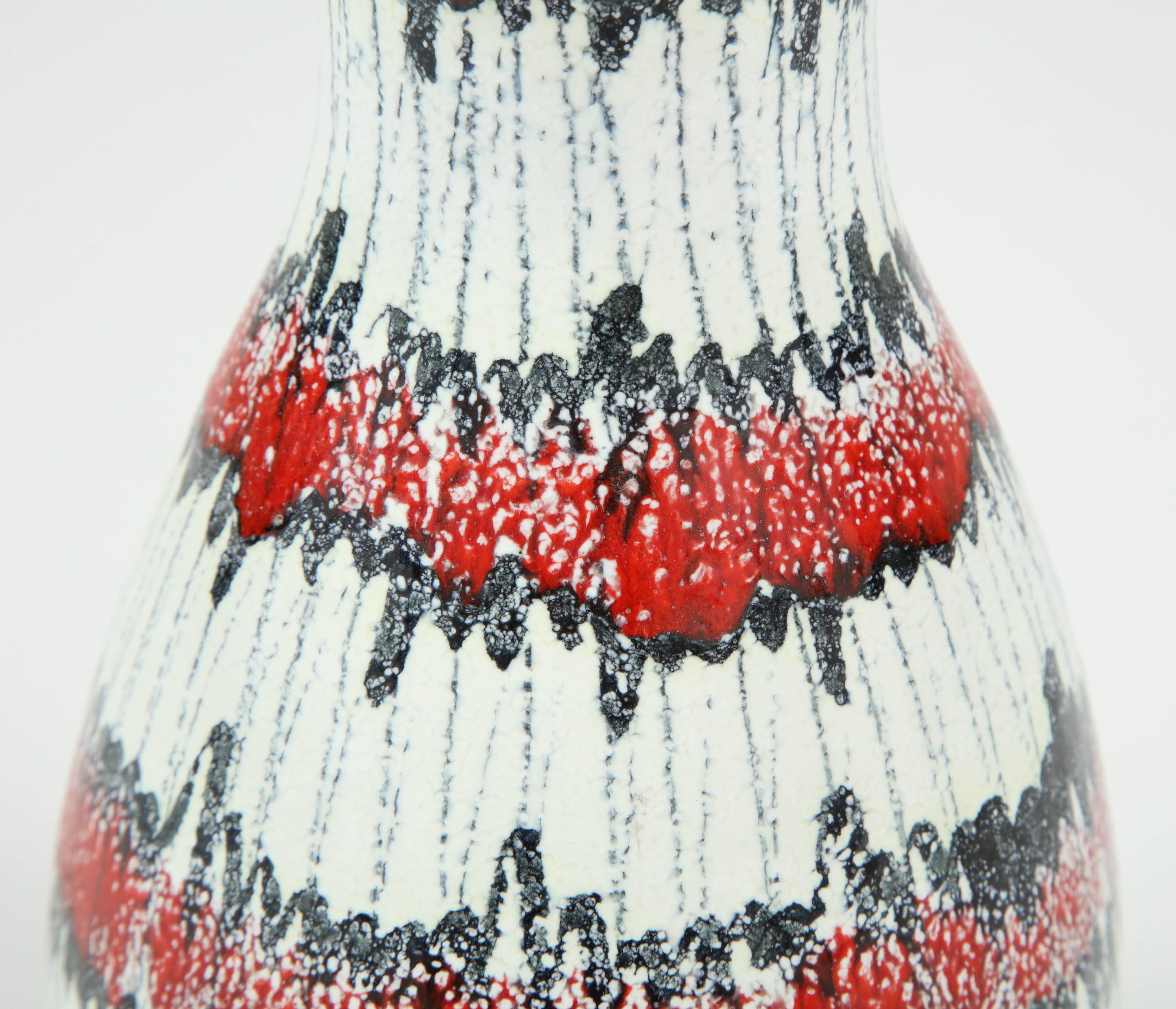 Ceramic Pitcher, Red, White and Black, Italy, Midcentury, C 1950, Ceramic In Good Condition For Sale In New York, NY