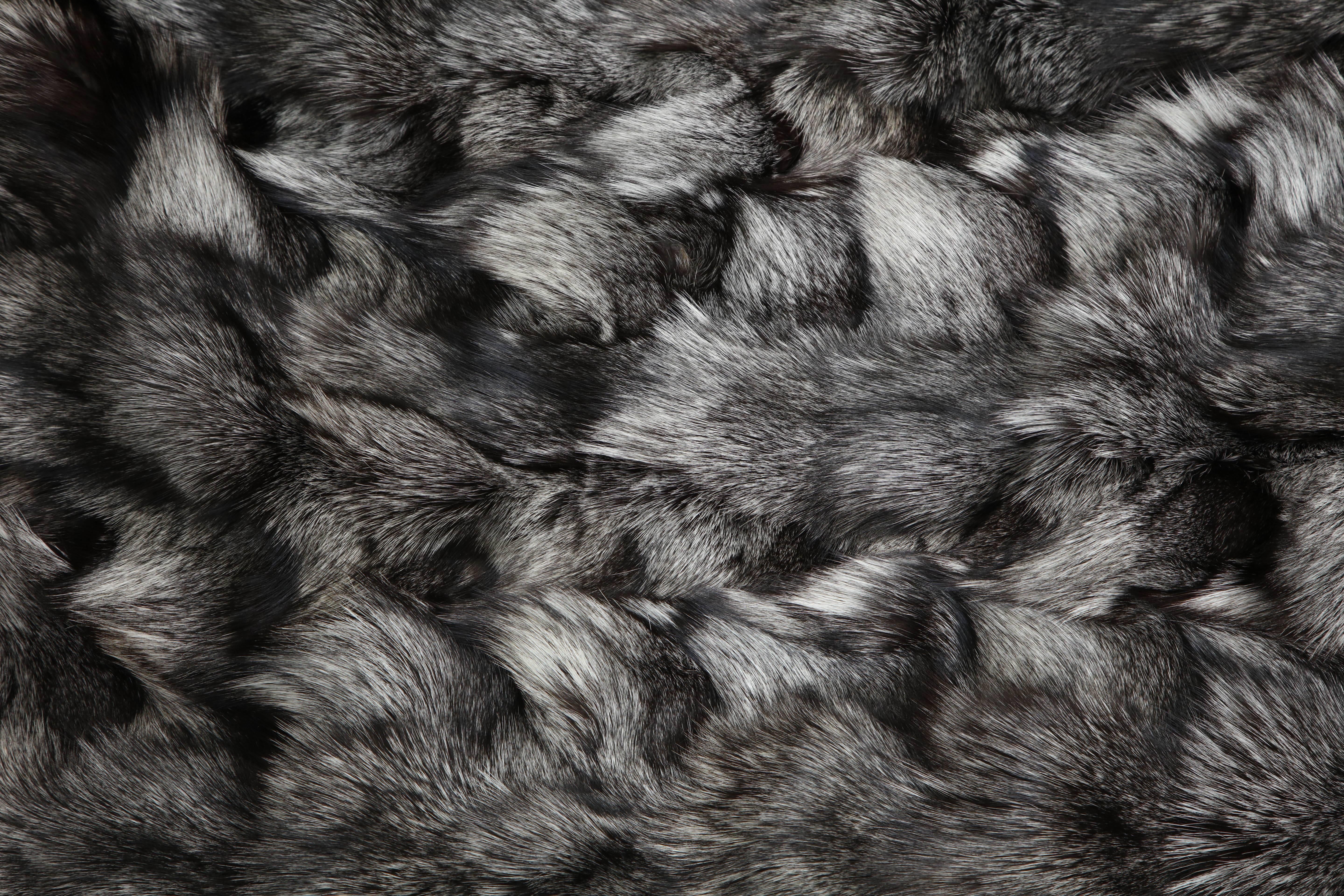 Finnish Fox Throw, Silver Fox, Silver Gray