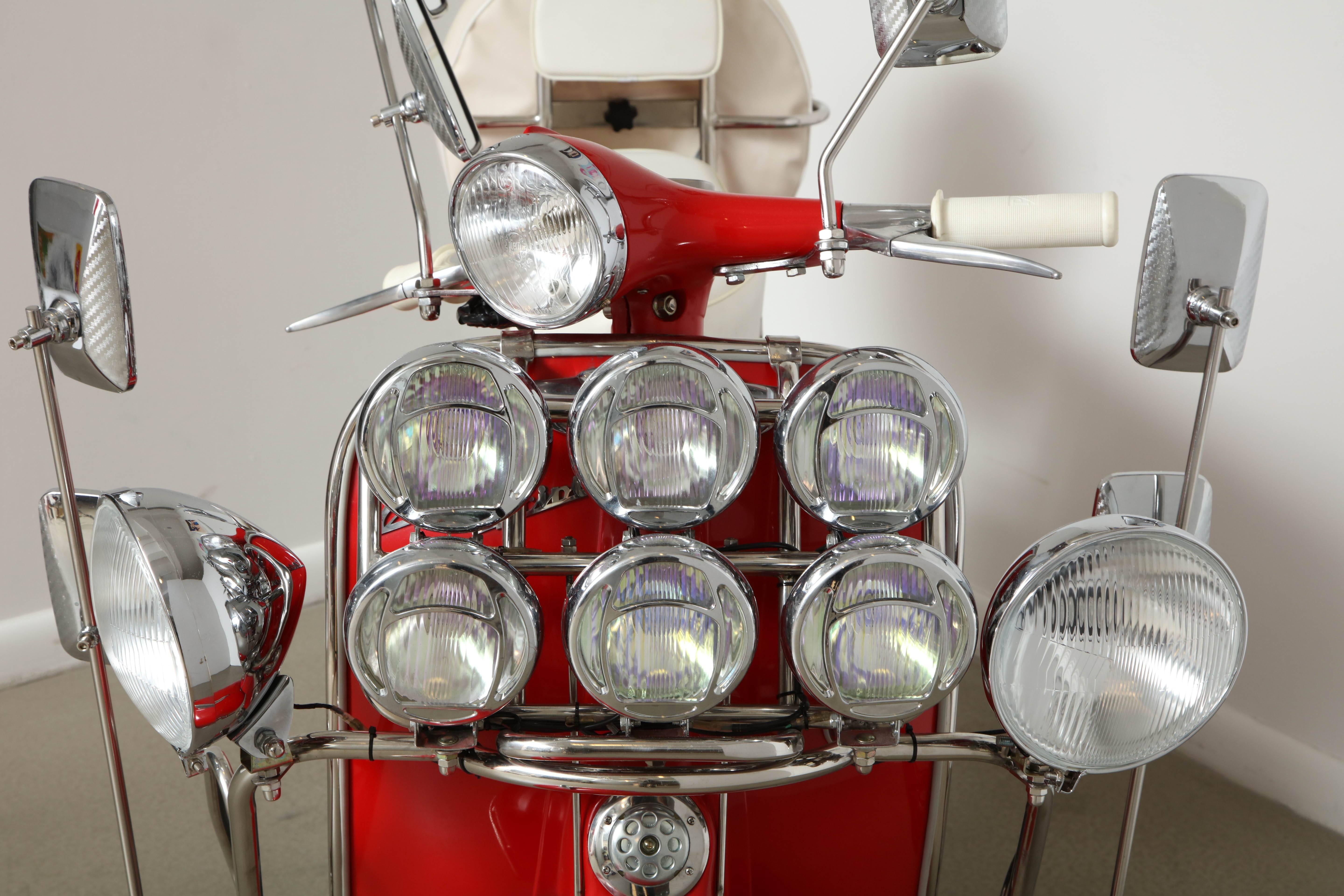 Fully Restored 1963 Red with White Leather Italian, Piaggio 