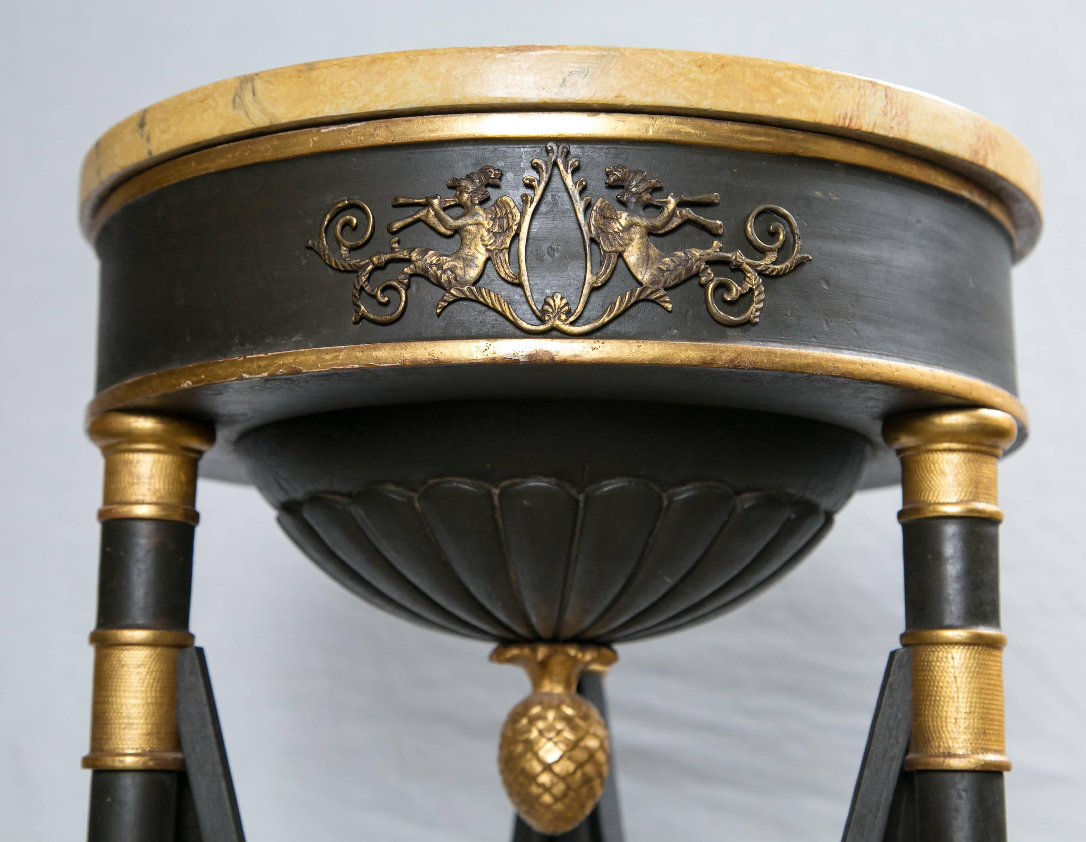 20th Century Painted and Gilded Wood Empire Style Torchiers