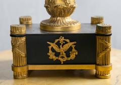 Pair of Empire Style Patinated and Gilt Bronze Lamps