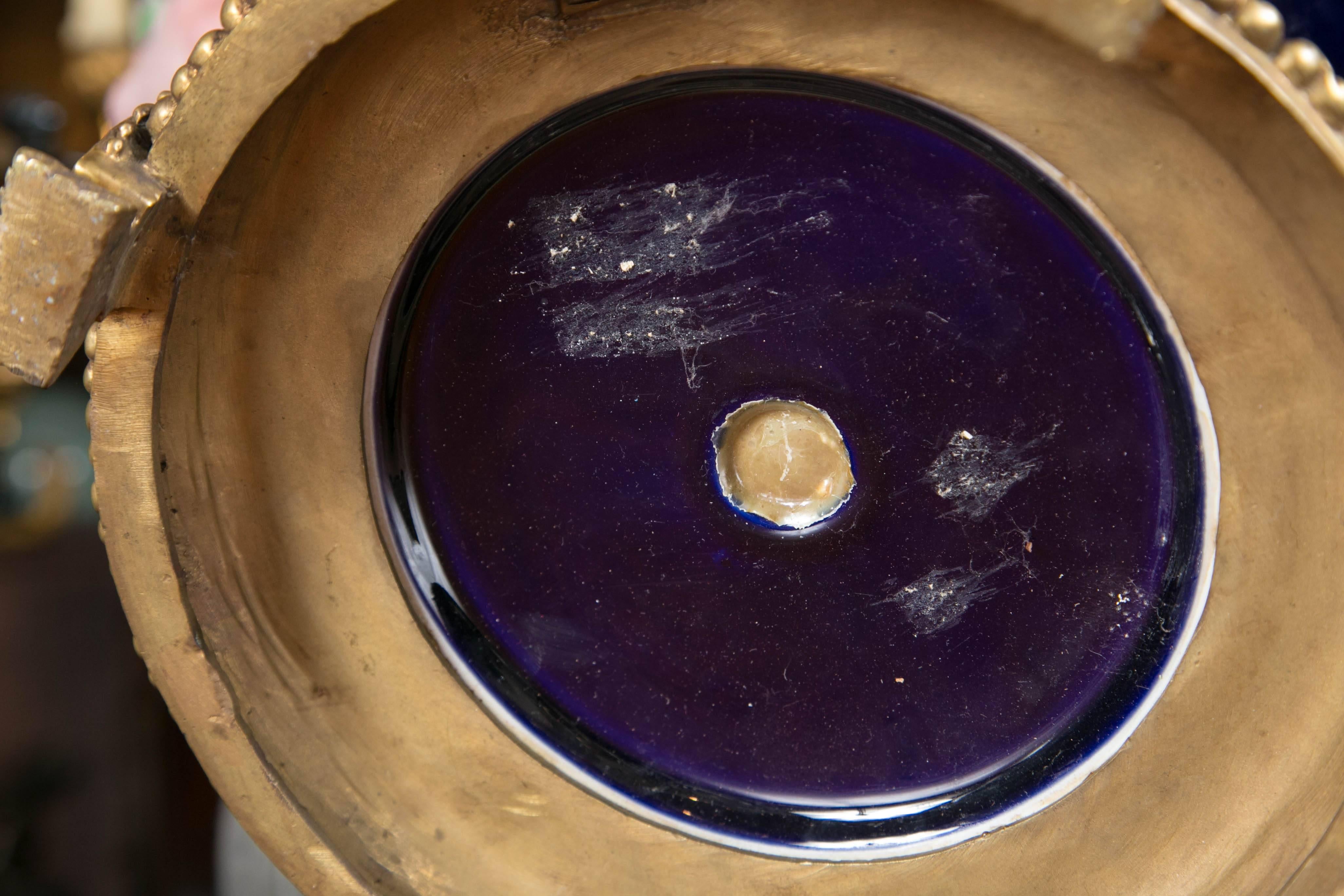 Cobalt Blue Porcelain and Bronze Center Piece 1