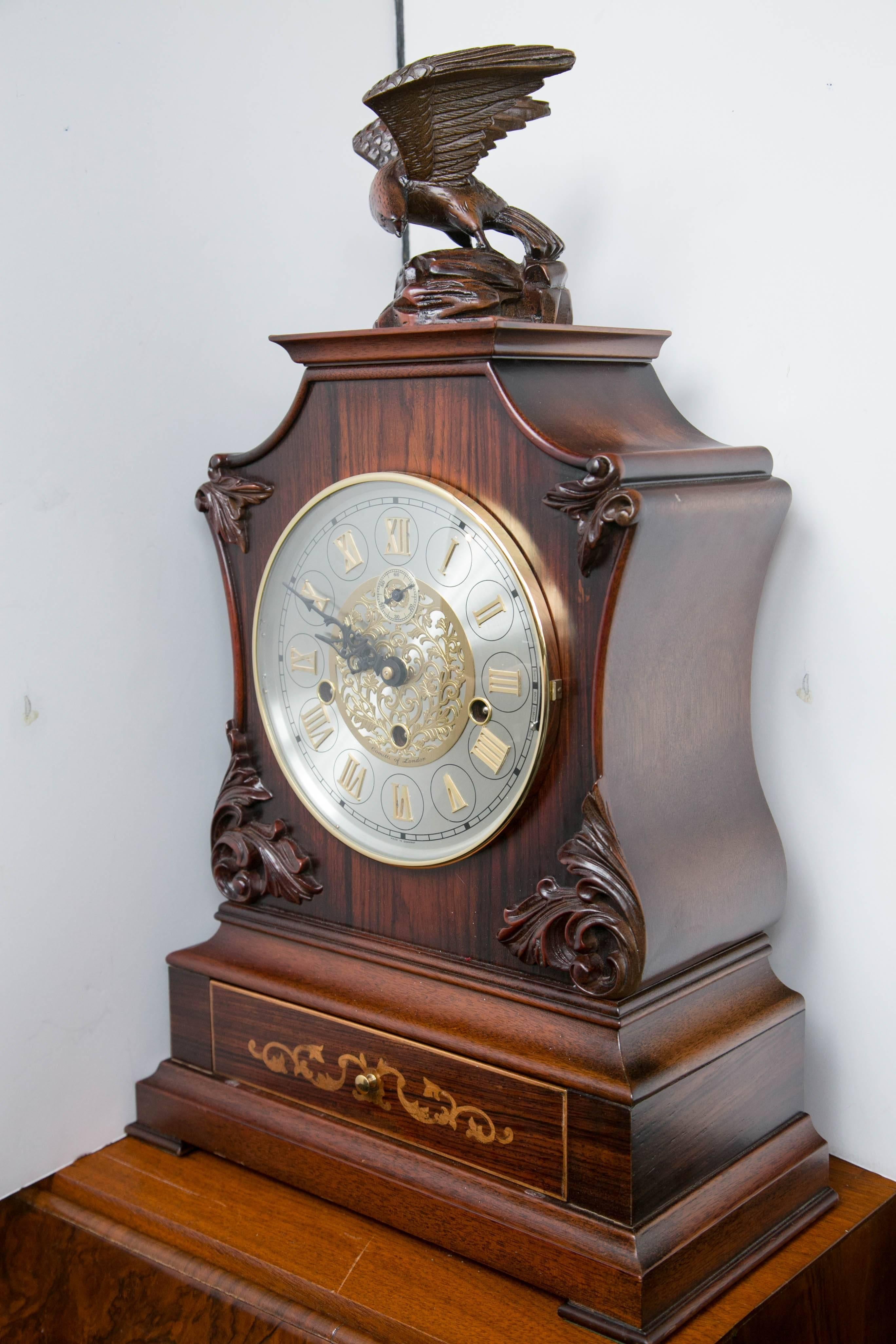 Mahogany and Rosewood Case Mantel Clock 1