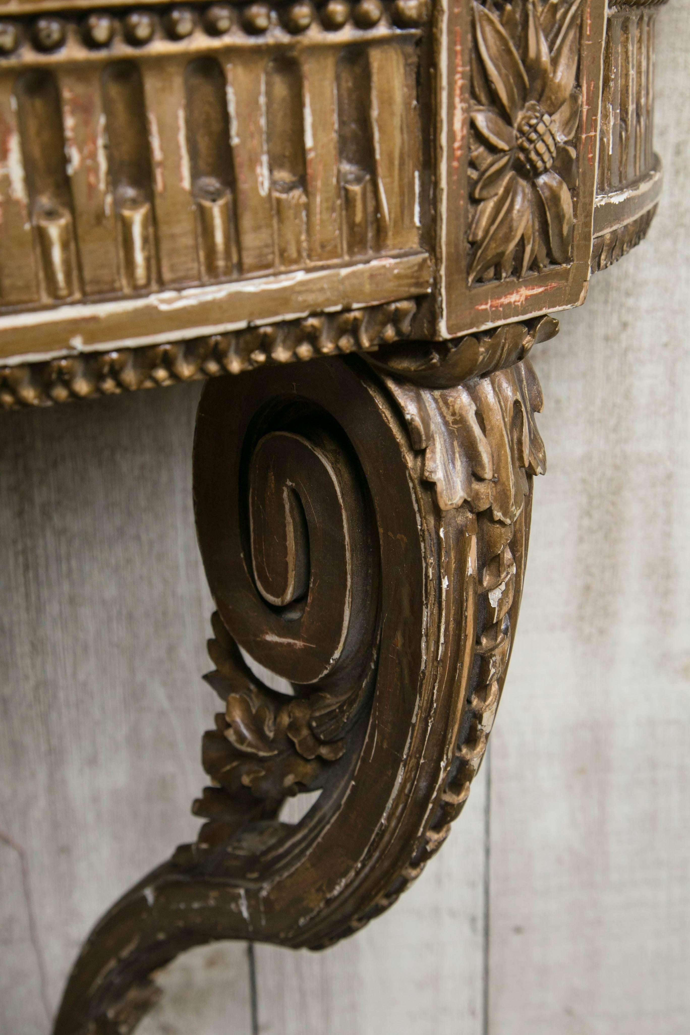Marble 18th Century French Wall Mount Console For Sale