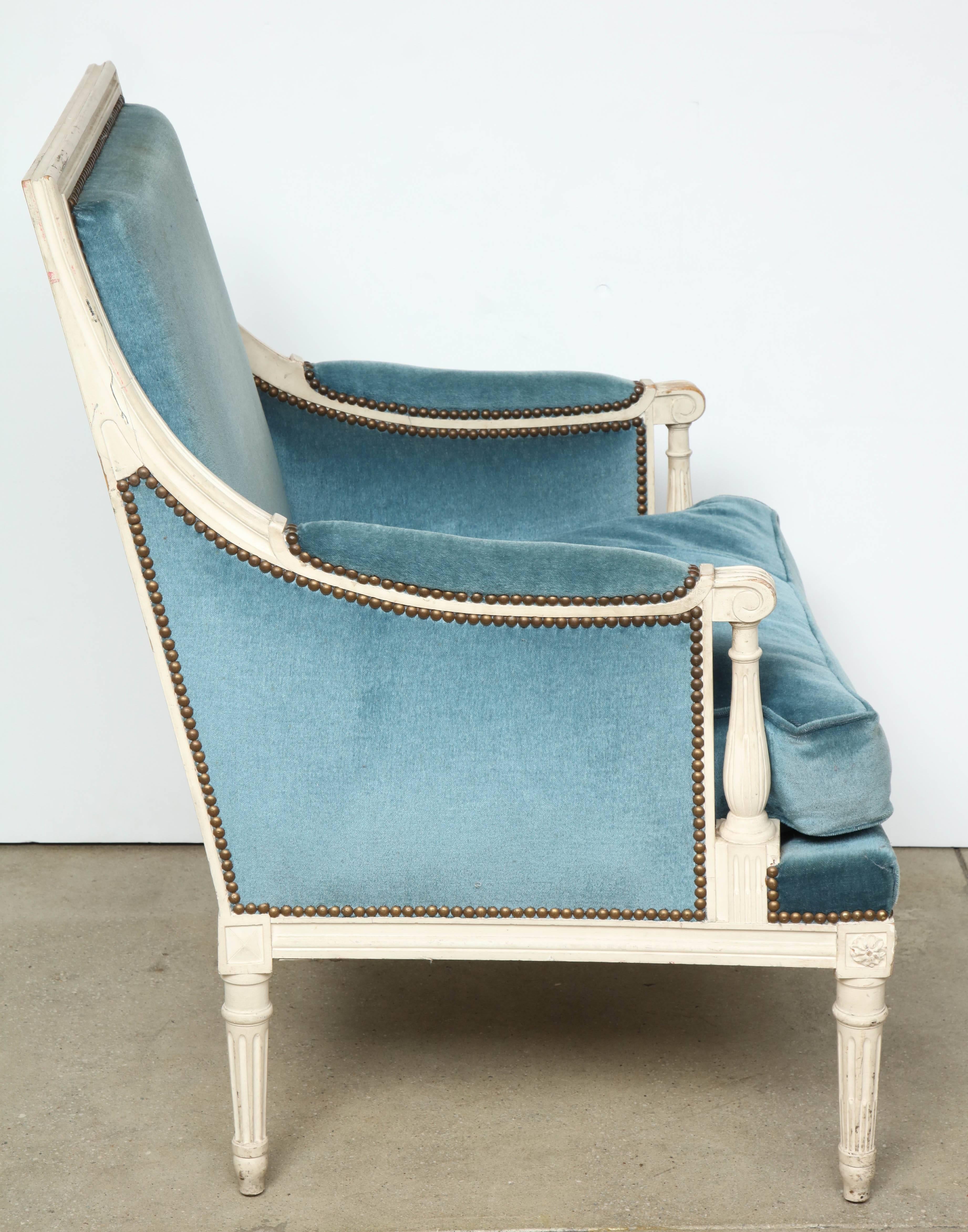 Pair of Louis XVI Style Bergère Chairs 2