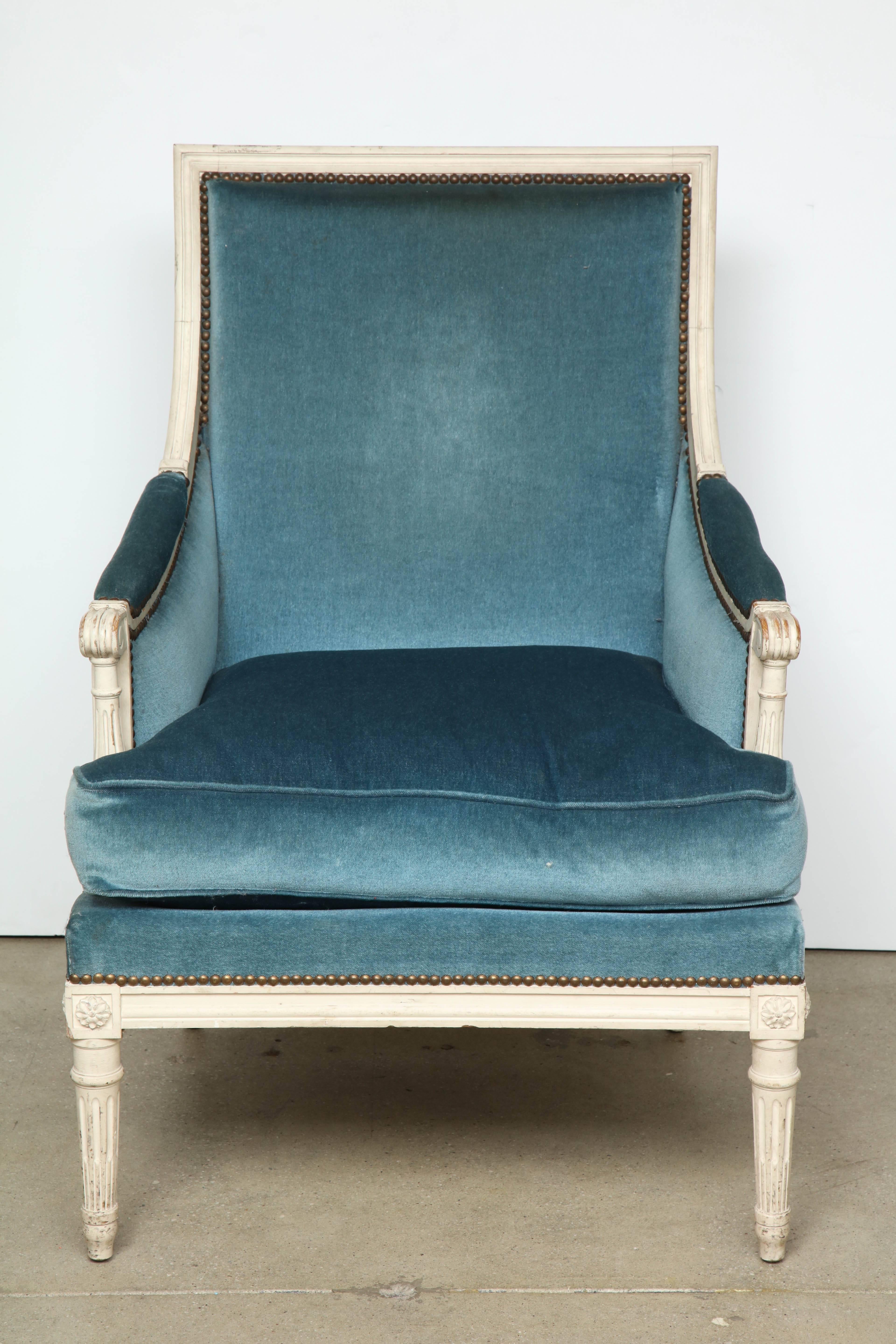 Pair of Louis XVI Style Bergère Chairs 5