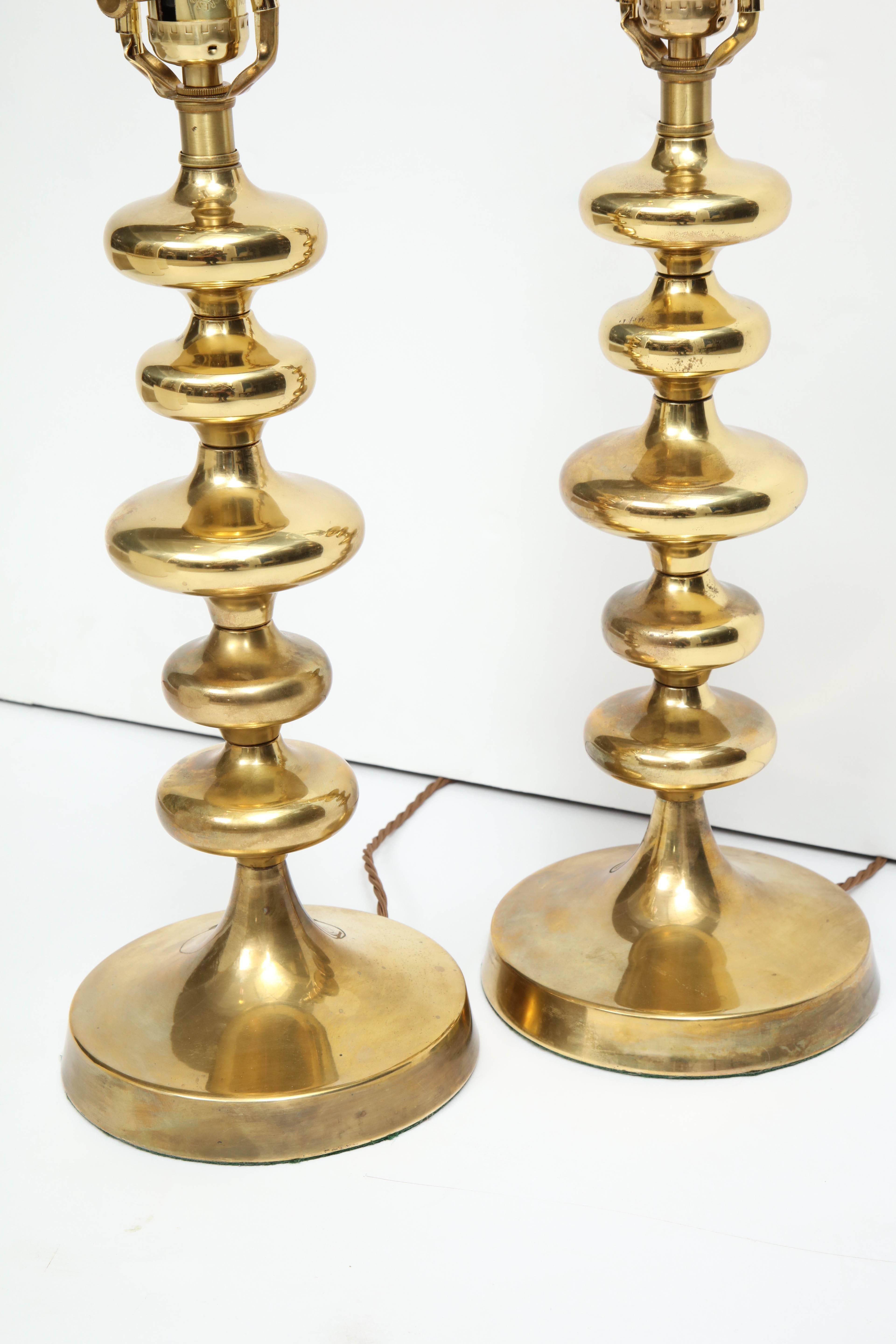 Pair of Brass Swedish Lamps 1