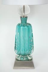 Barovier Turquoise Murano Glass Lamps
