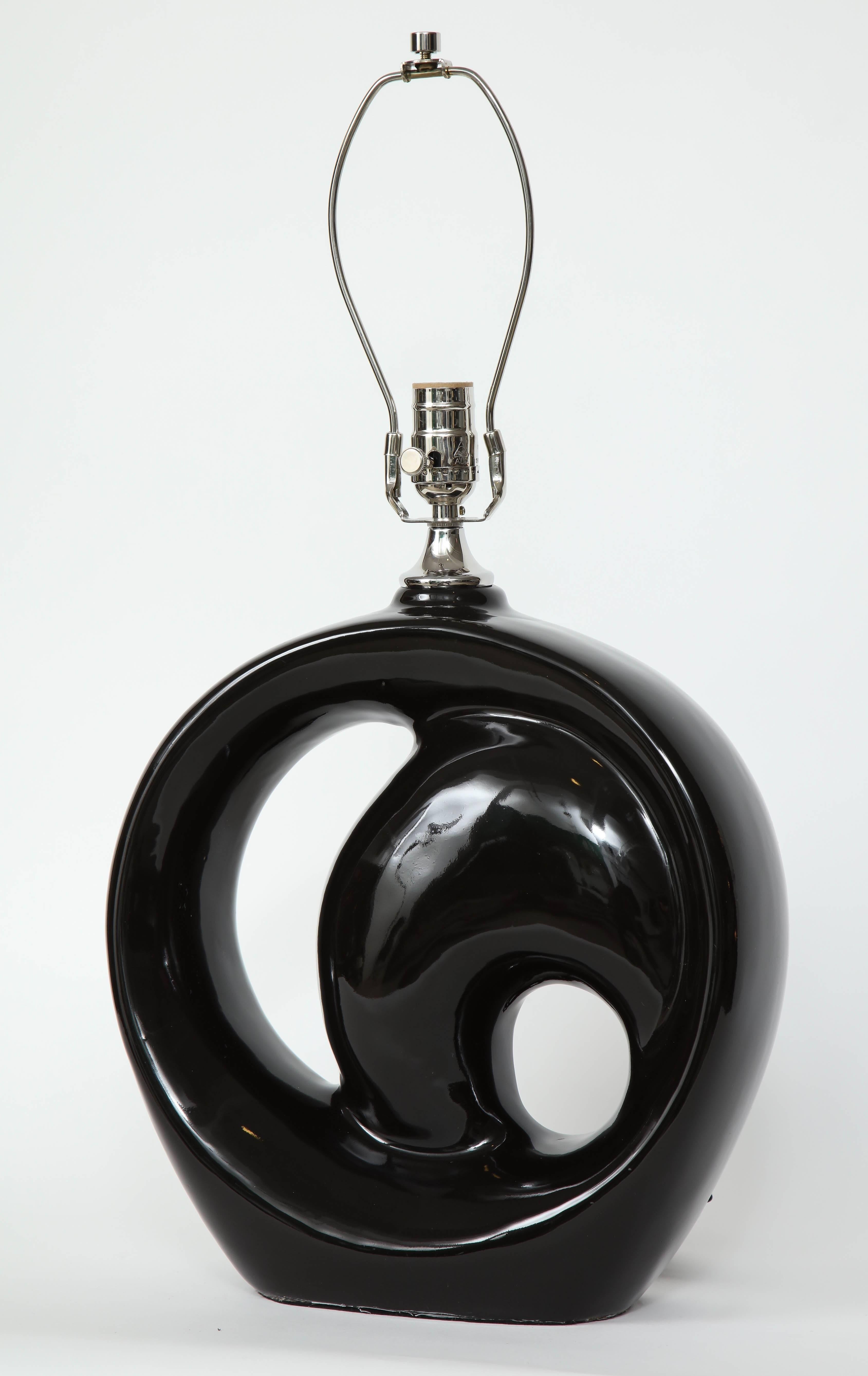 Modernist Black Ceramic Lamps 2