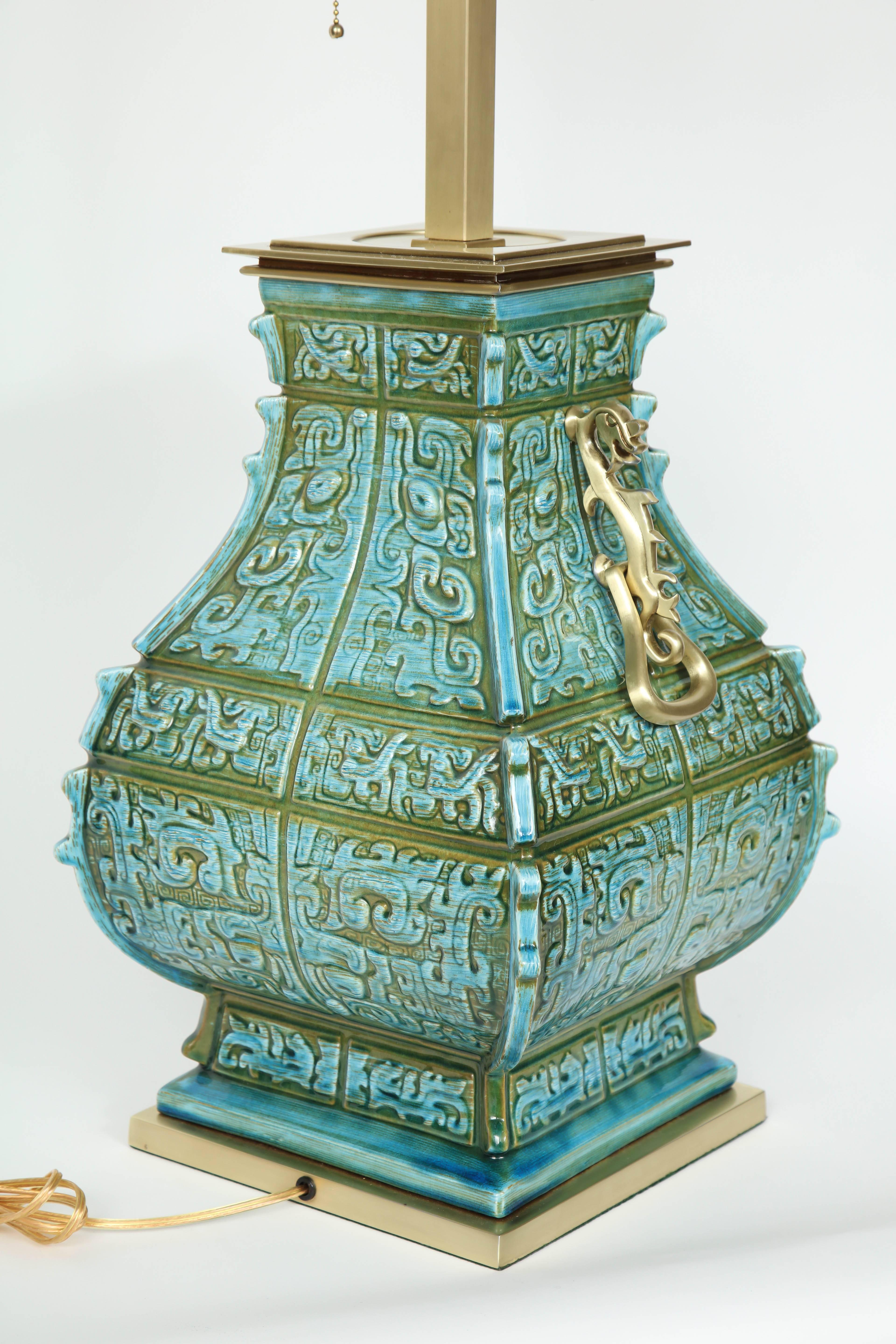 Brass Tony Duquette Style Chinoiserie Lamps