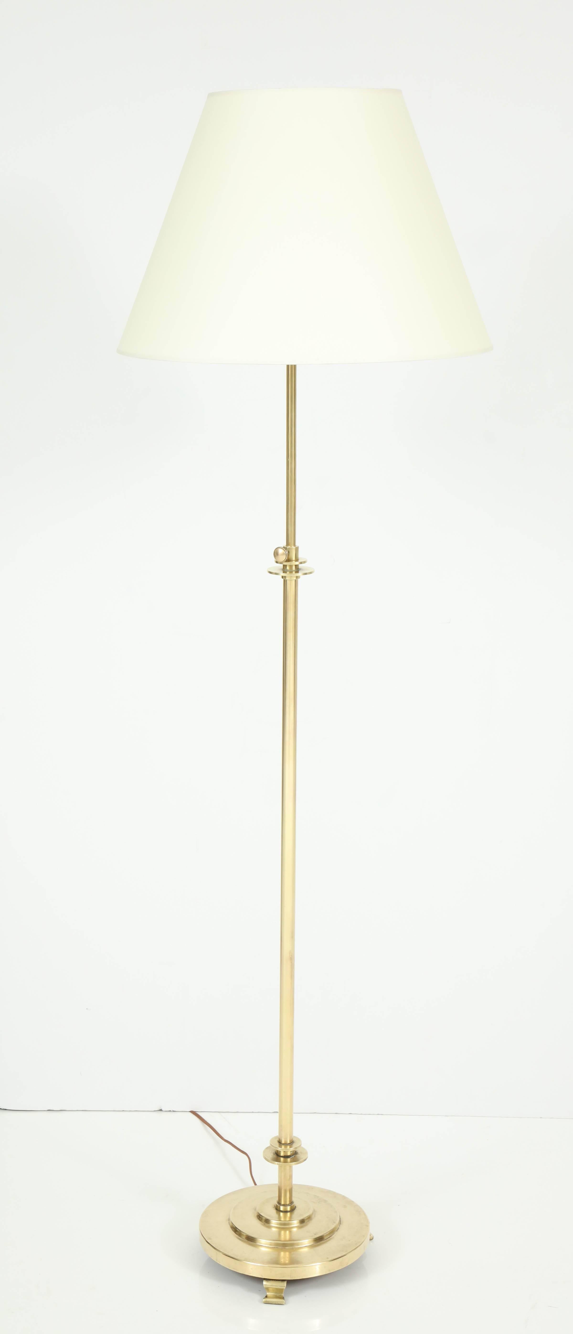 Near Pair of Danish Brass Floor Lamps, circa 1930s 4