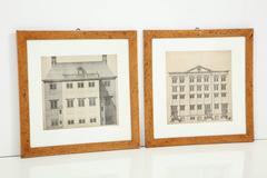 Two Swedish Architectural Prints in Alrot Frames