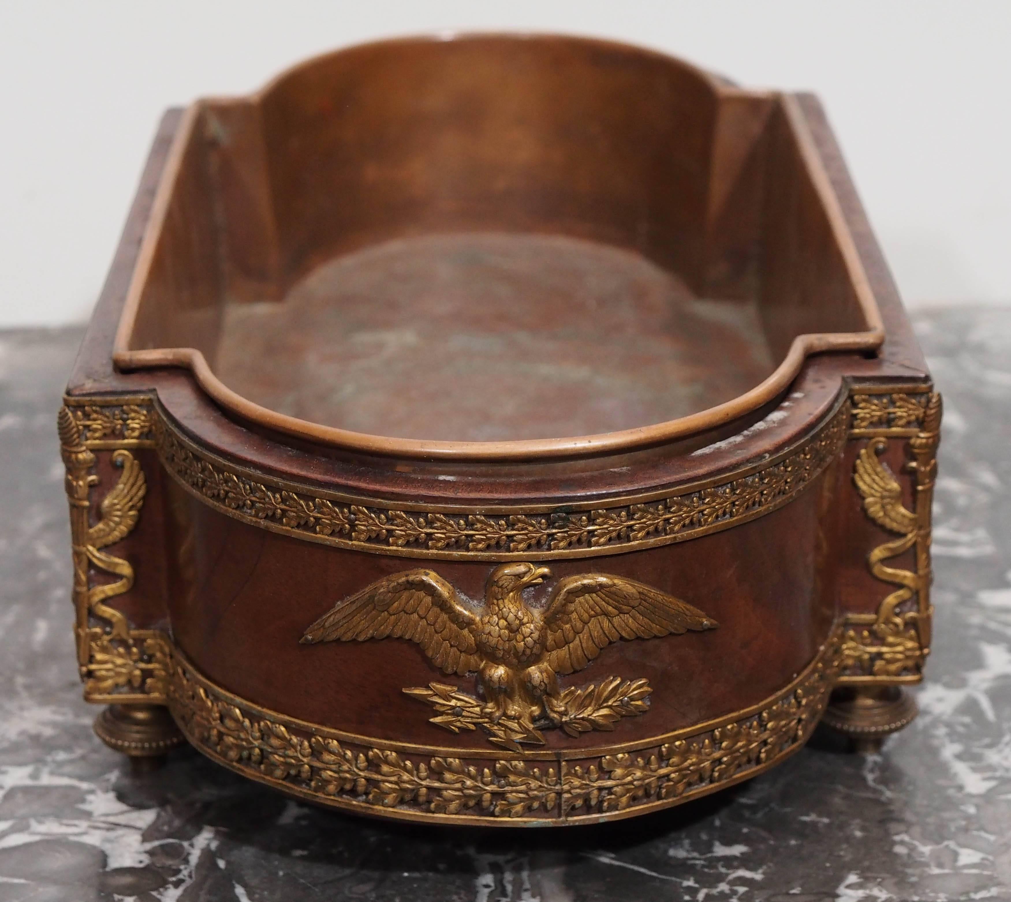 French Empire Gilt Mounted Mahogany Jardinière In Good Condition In Natchez, MS