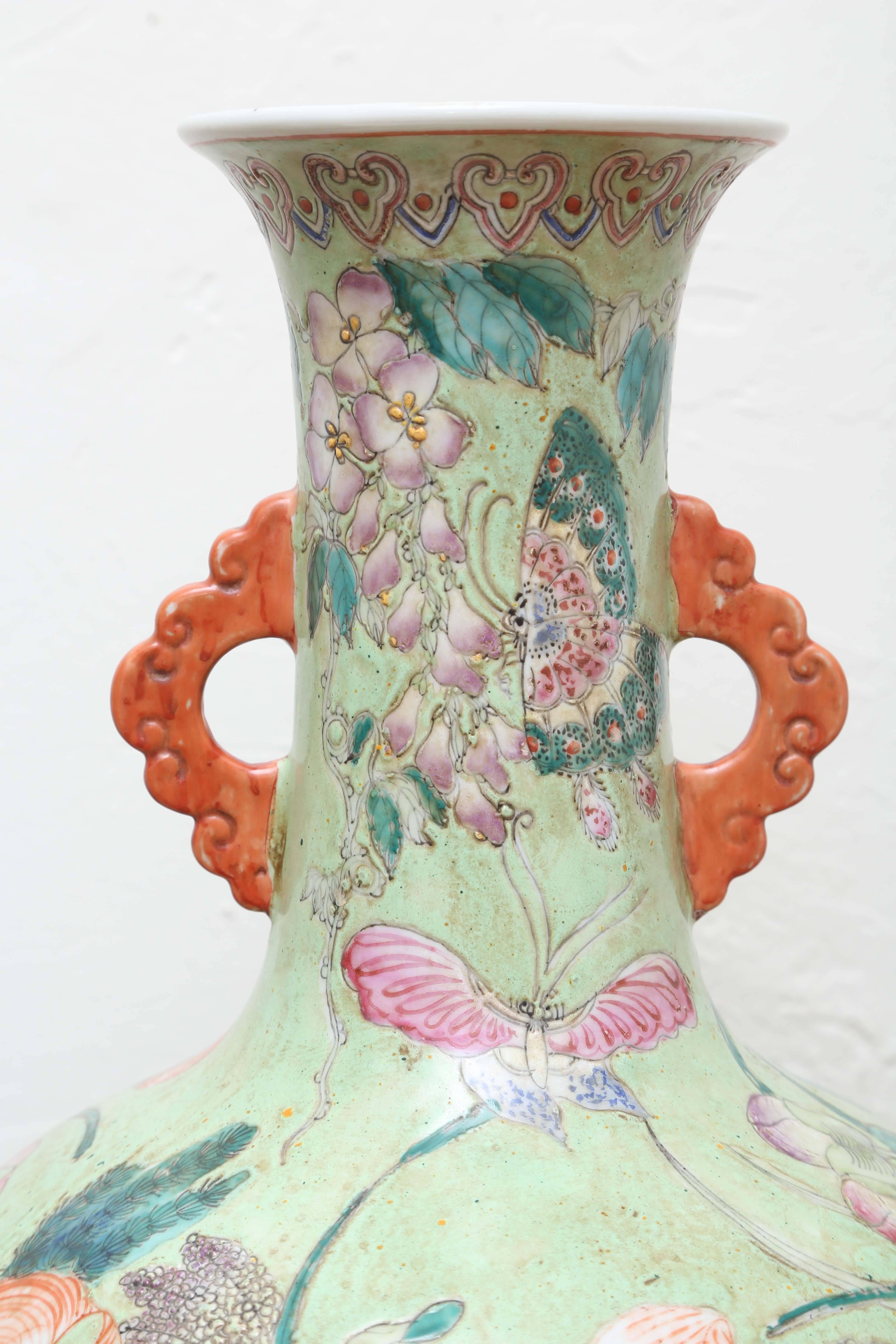 Pair of Vintage Chinese Vases on Stands 1