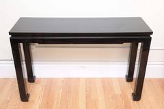 Black Lacquer Ming Dynasty Style Console Table Attributed to Karl Springer