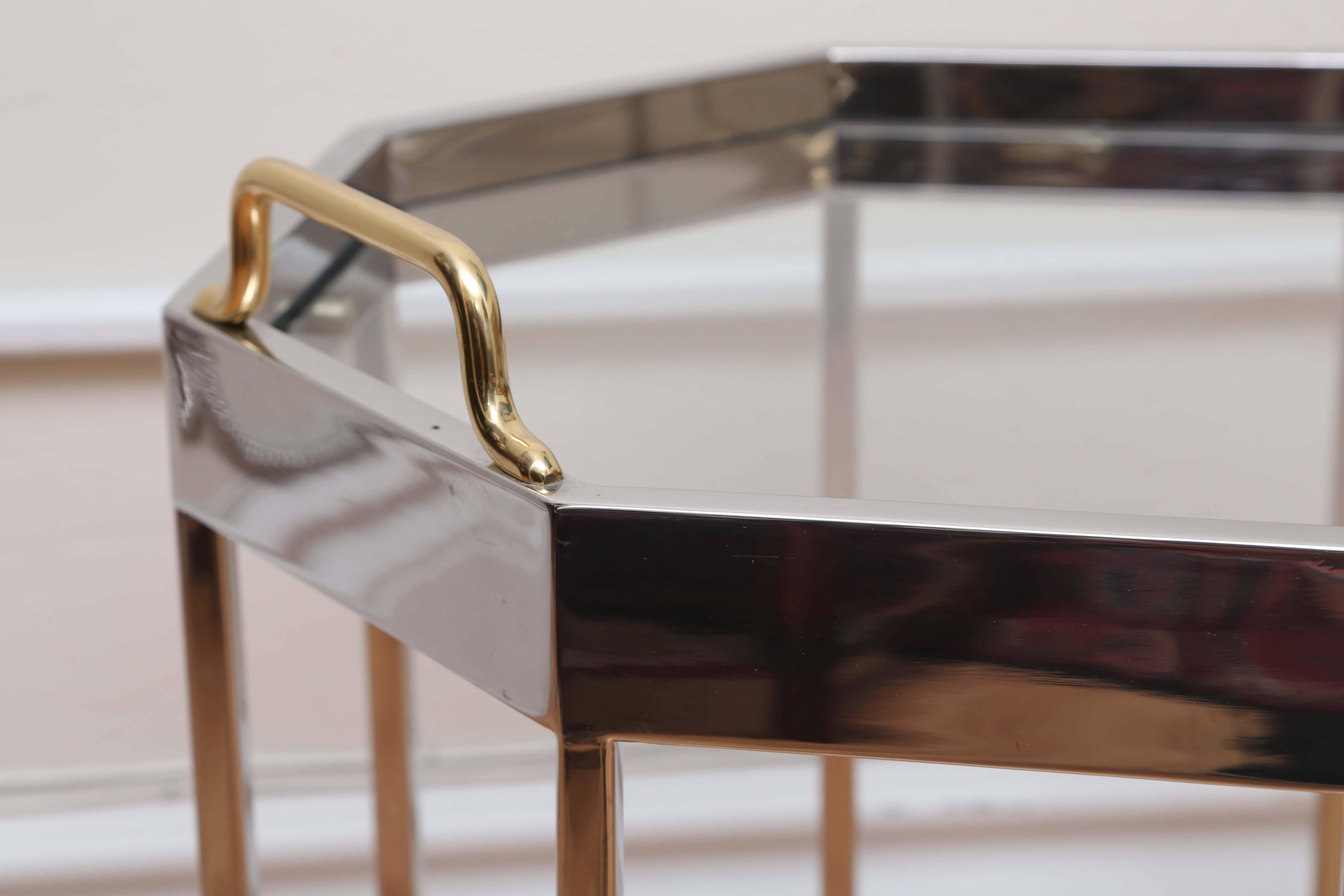 20th Century Mid-Century Chrome Octagon Occasional Table