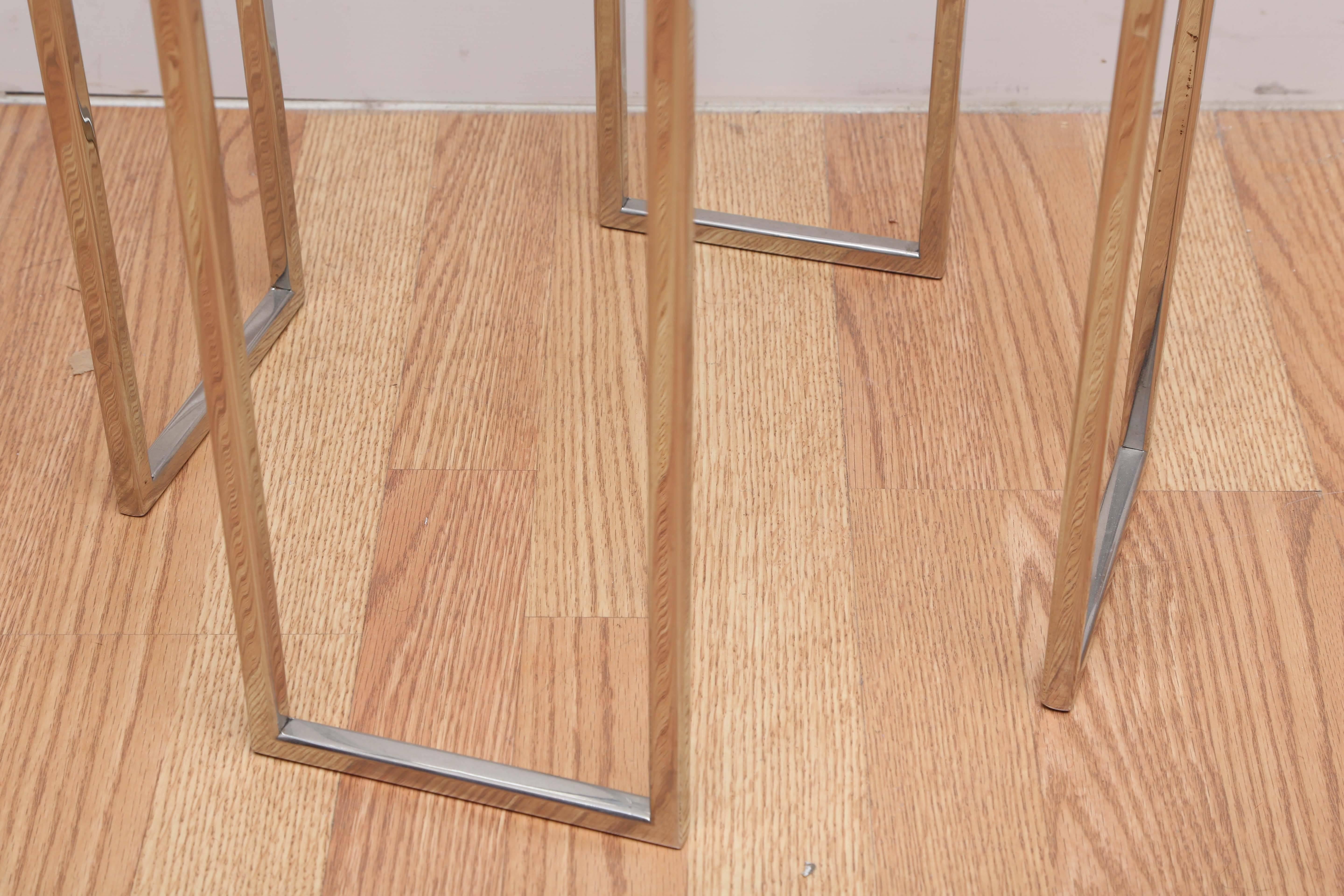 Mid-Century Chrome Octagon Occasional Table 1