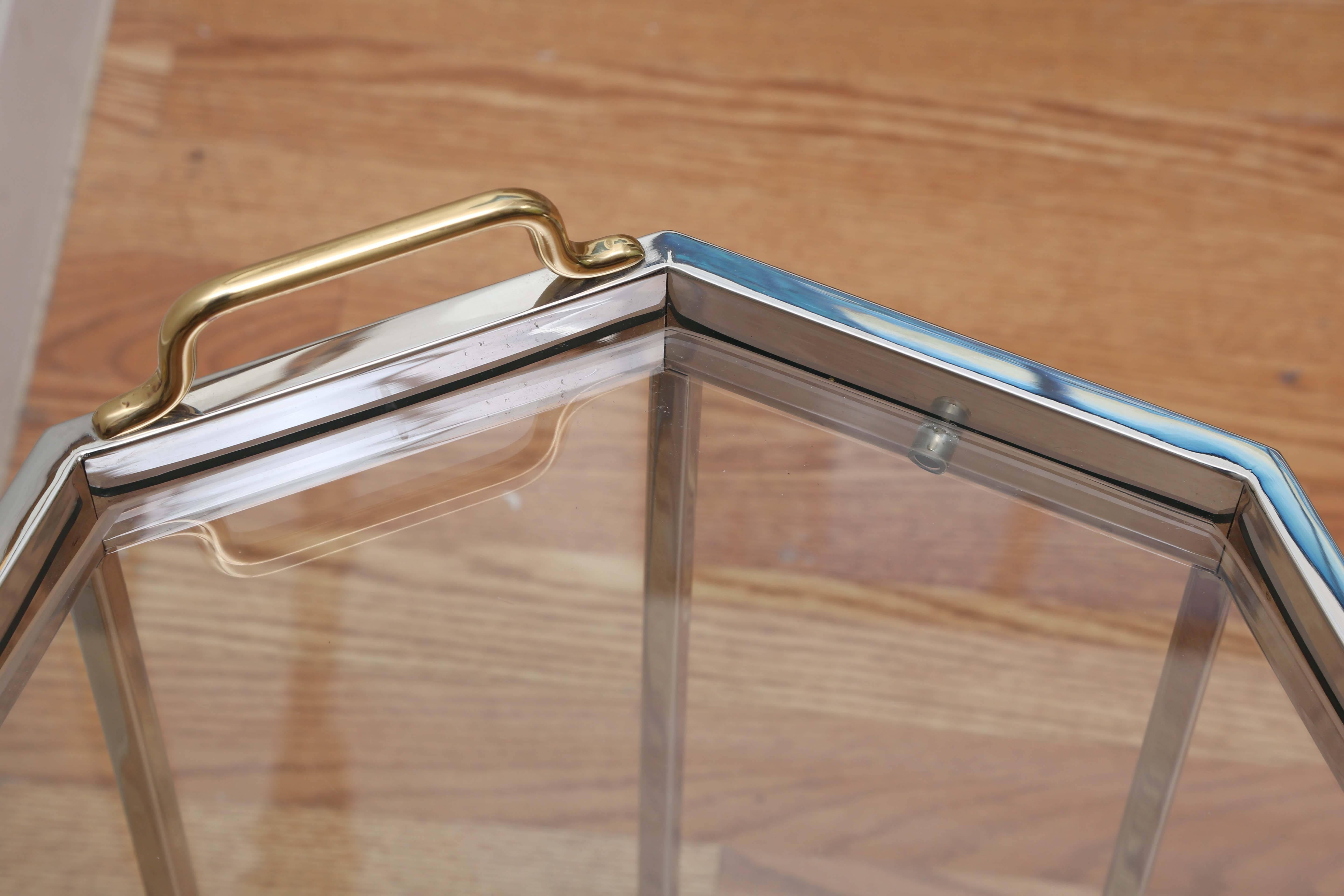 Mid-Century Chrome Octagon Occasional Table 2