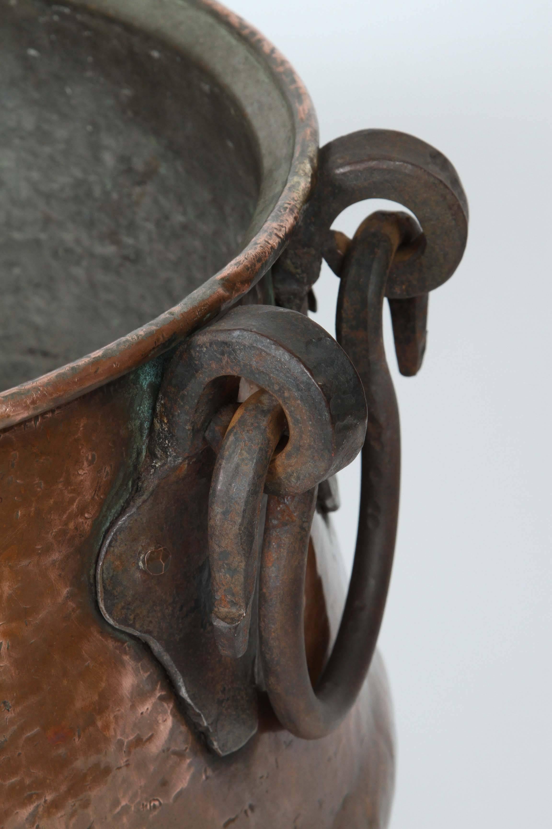 20th Century Vintage Hand-Forged Copper Cauldron
