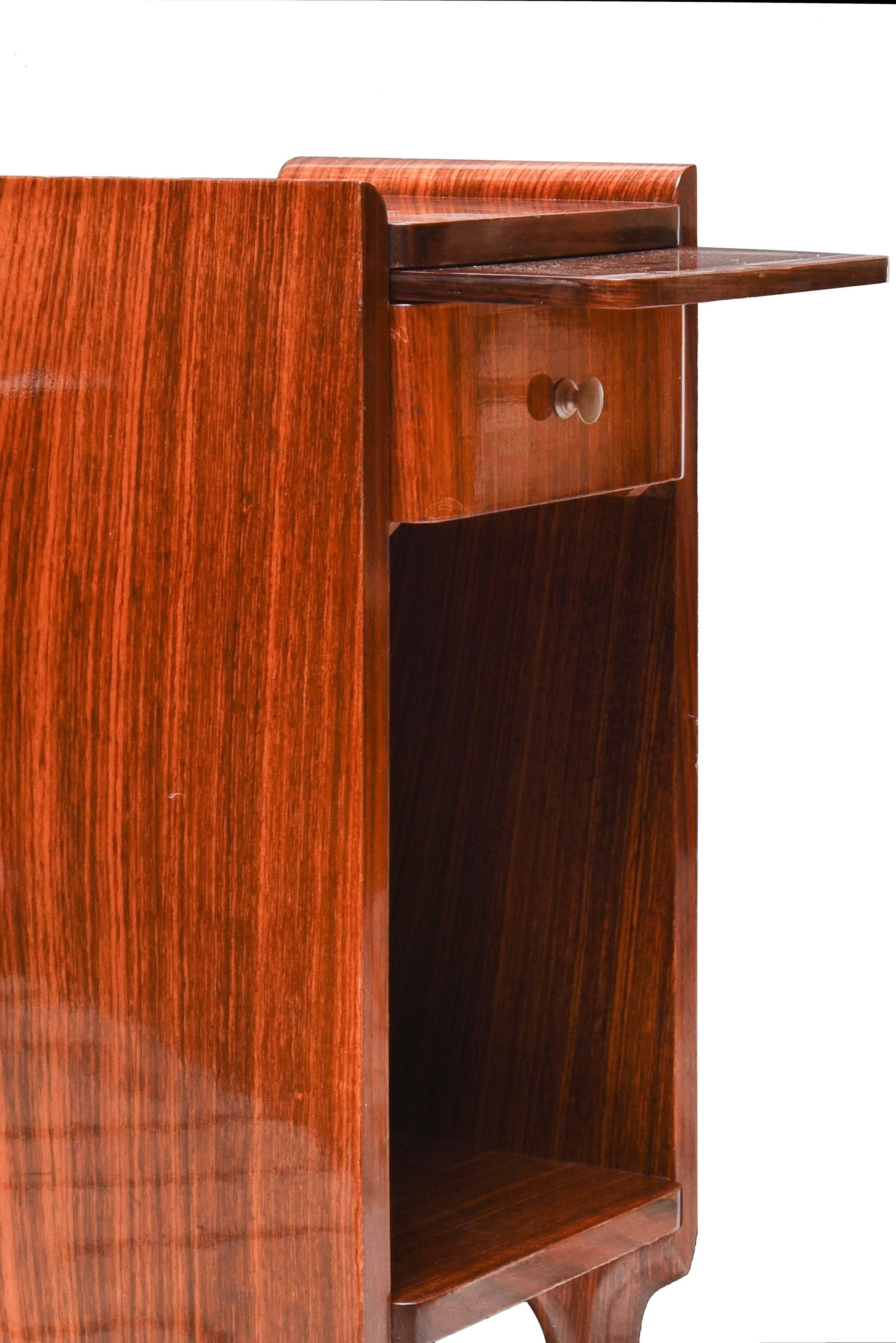 Elegant Rosewood Bedside Attributed to Ico Parisi For Sale 2