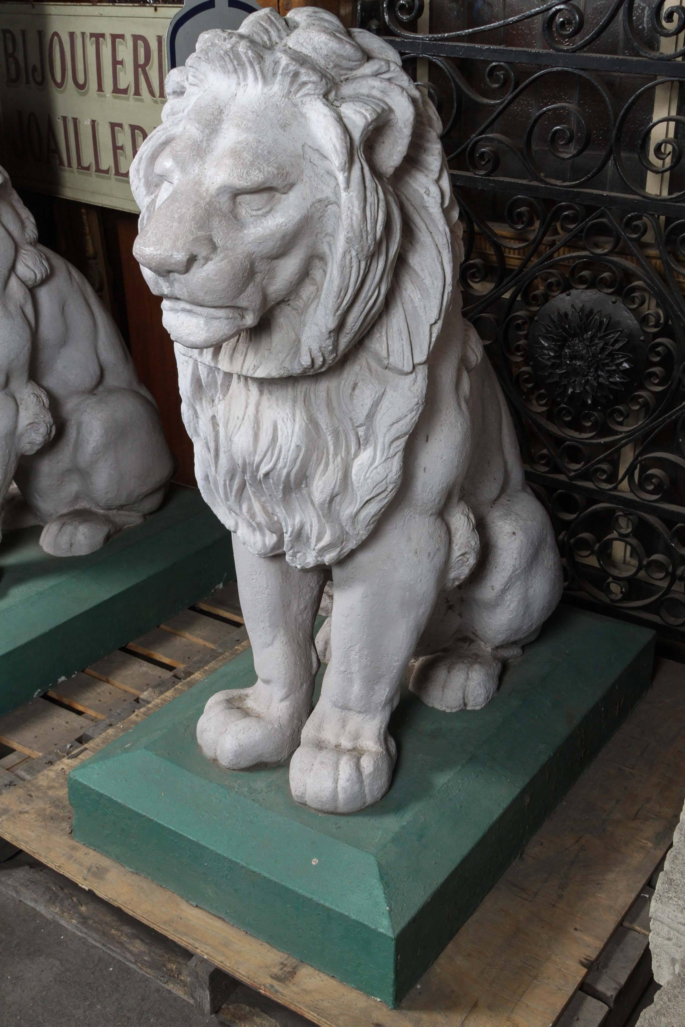 American 1927 Pair of Lions from a Bel Air Italian Villa