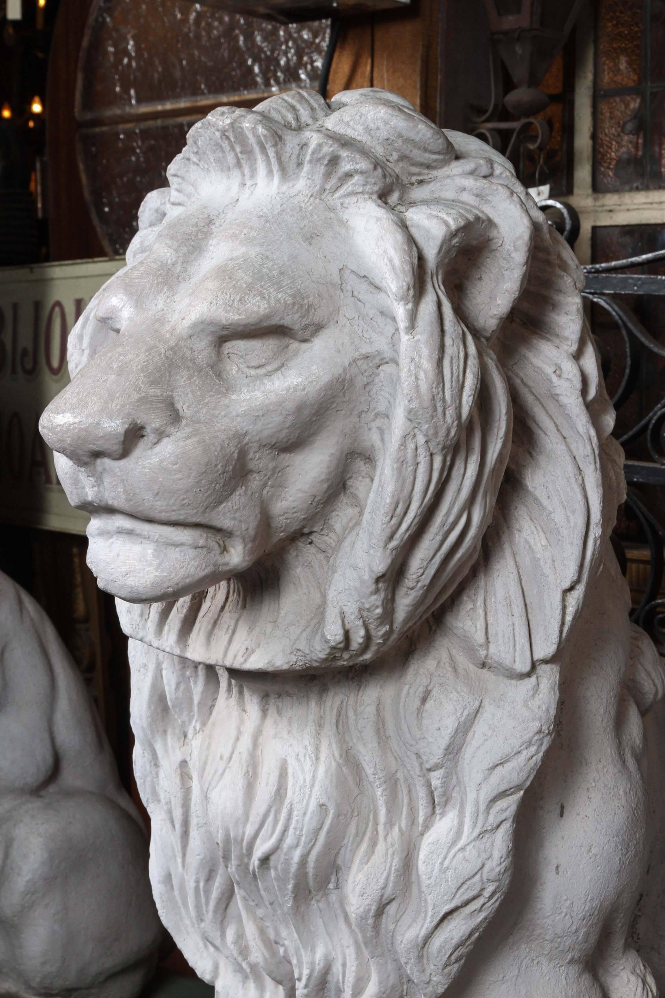 1927 Pair of Lions from a Bel Air Italian Villa In Excellent Condition In Los Angeles, CA
