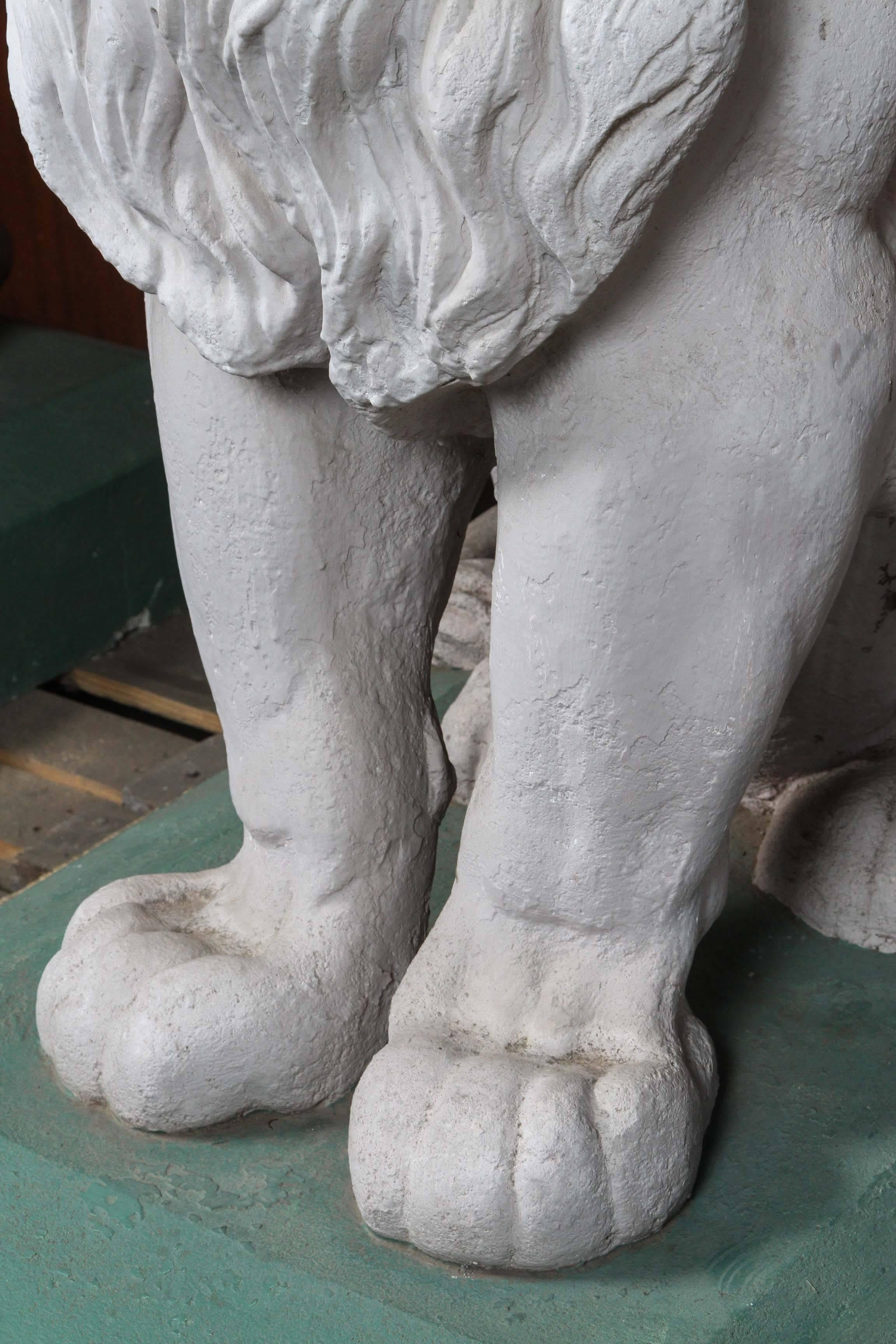 Concrete 1927 Pair of Lions from a Bel Air Italian Villa