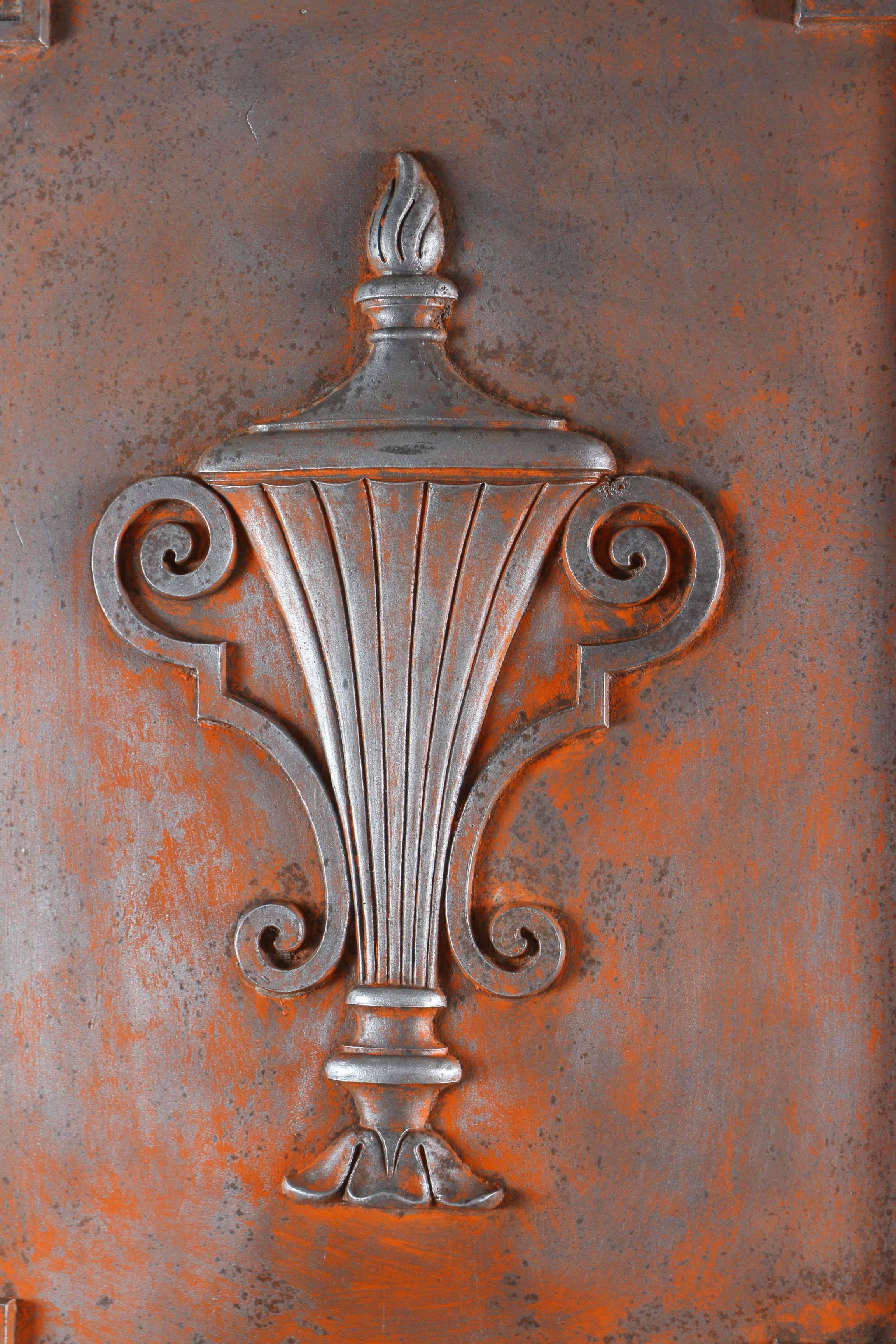 1930s Cast Aluminium Panel with an Urn Motif In Excellent Condition In Los Angeles, CA