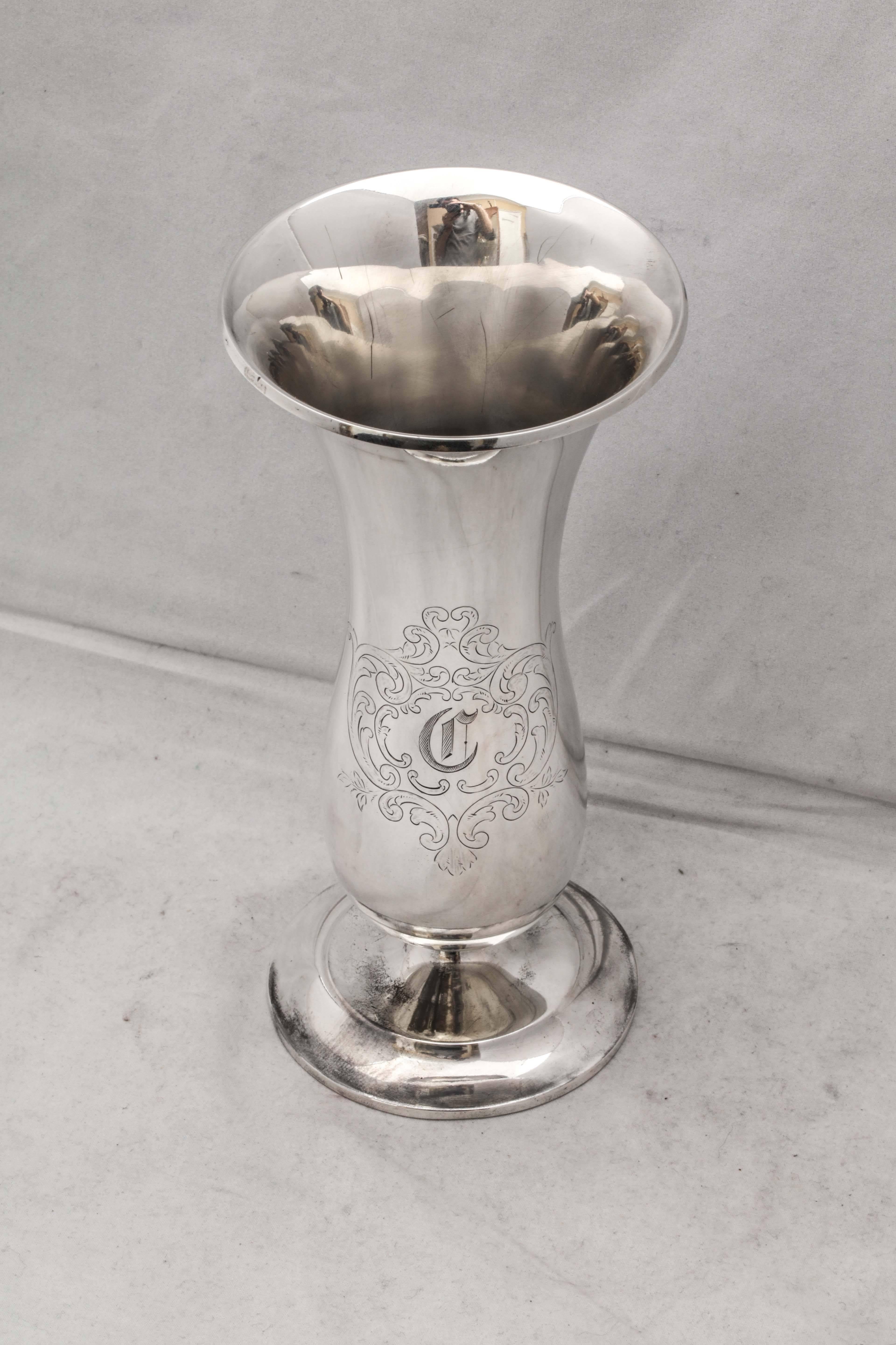 Early 20th Century Edwardian Sterling Silver Vase