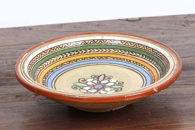 Handcrafted Antique Moroccan Pottery Bowl at 1stDibs