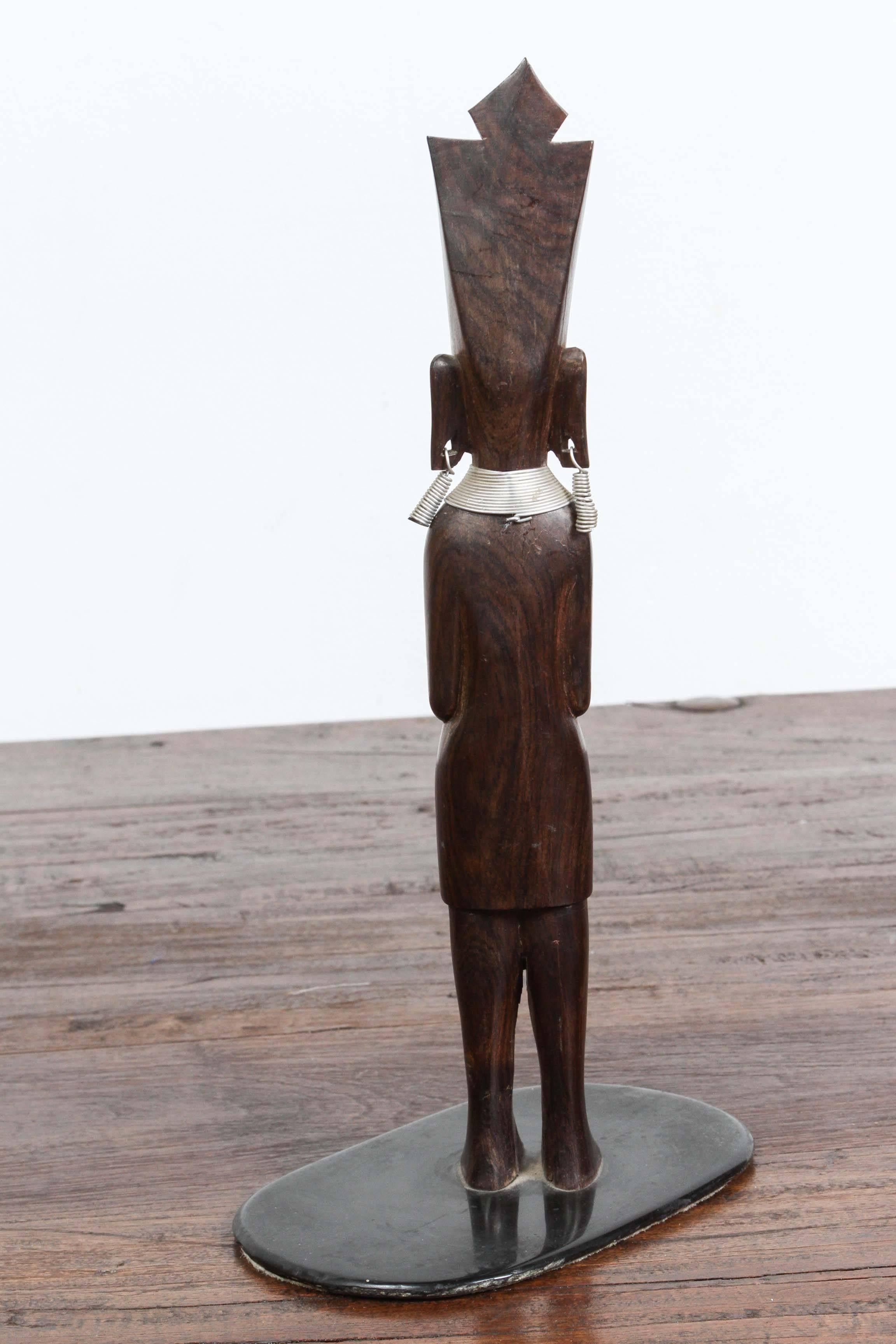 hand carved wooden african statues