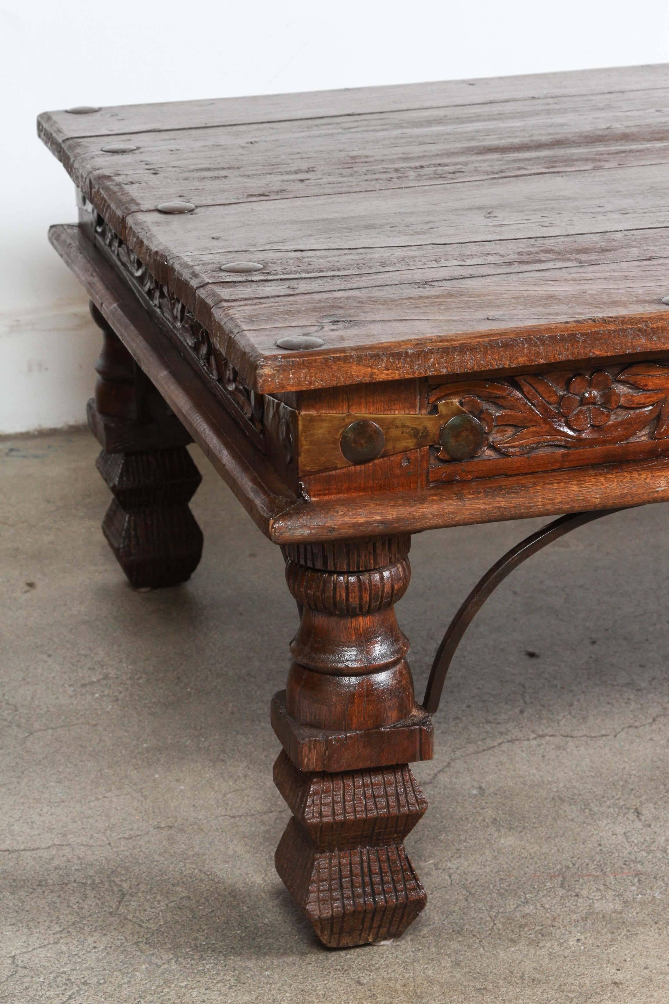 Vintage Anglo-Indian Teak Coffee Table 1