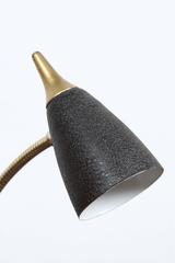 Mid-Century Modern Brass Gooseneck Desk Lamp, Adjustable, USA, 1950s