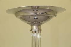 Pair of Art Deco French Glass and Chrome Floor Lamps