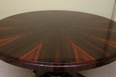 French Art Deco Round Table in Macassar