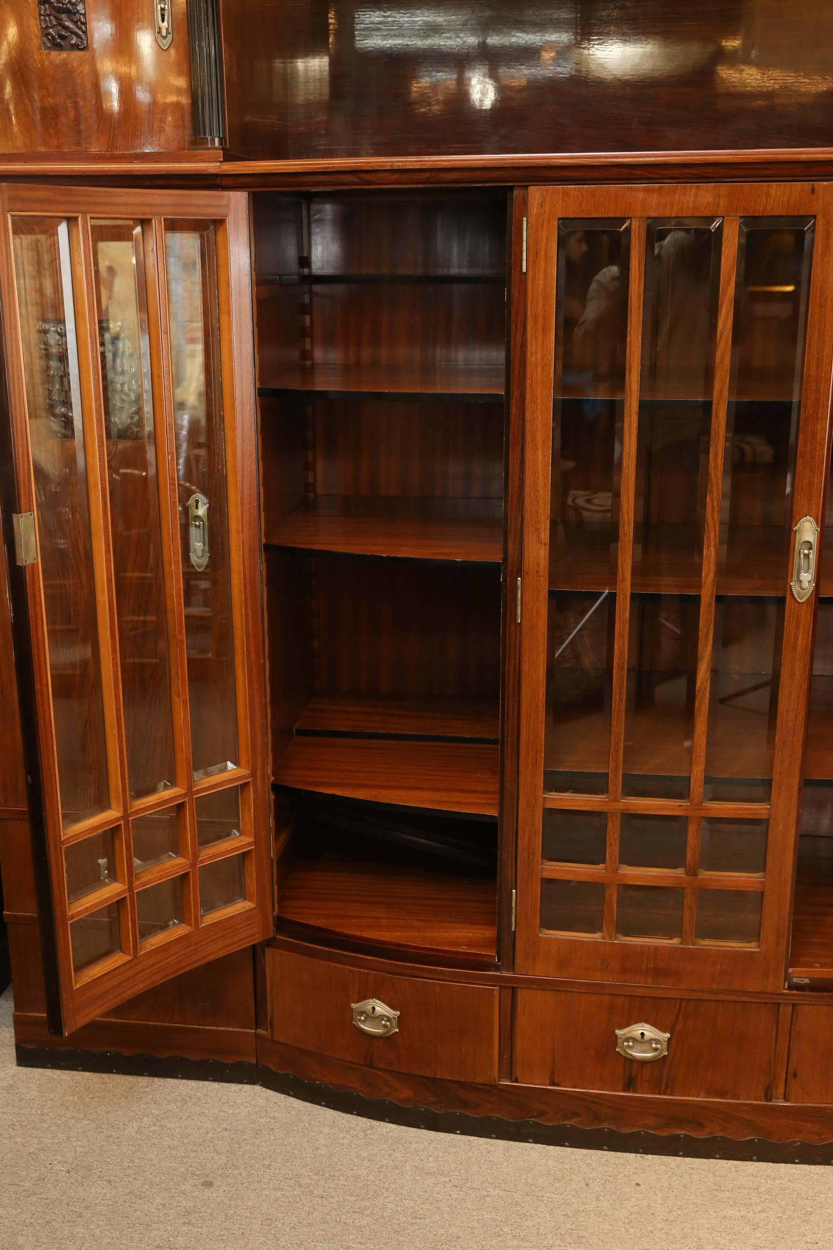 20th Century Hungarian Credenza or Bookcase in Palisander Wood from Art Deco period For Sale