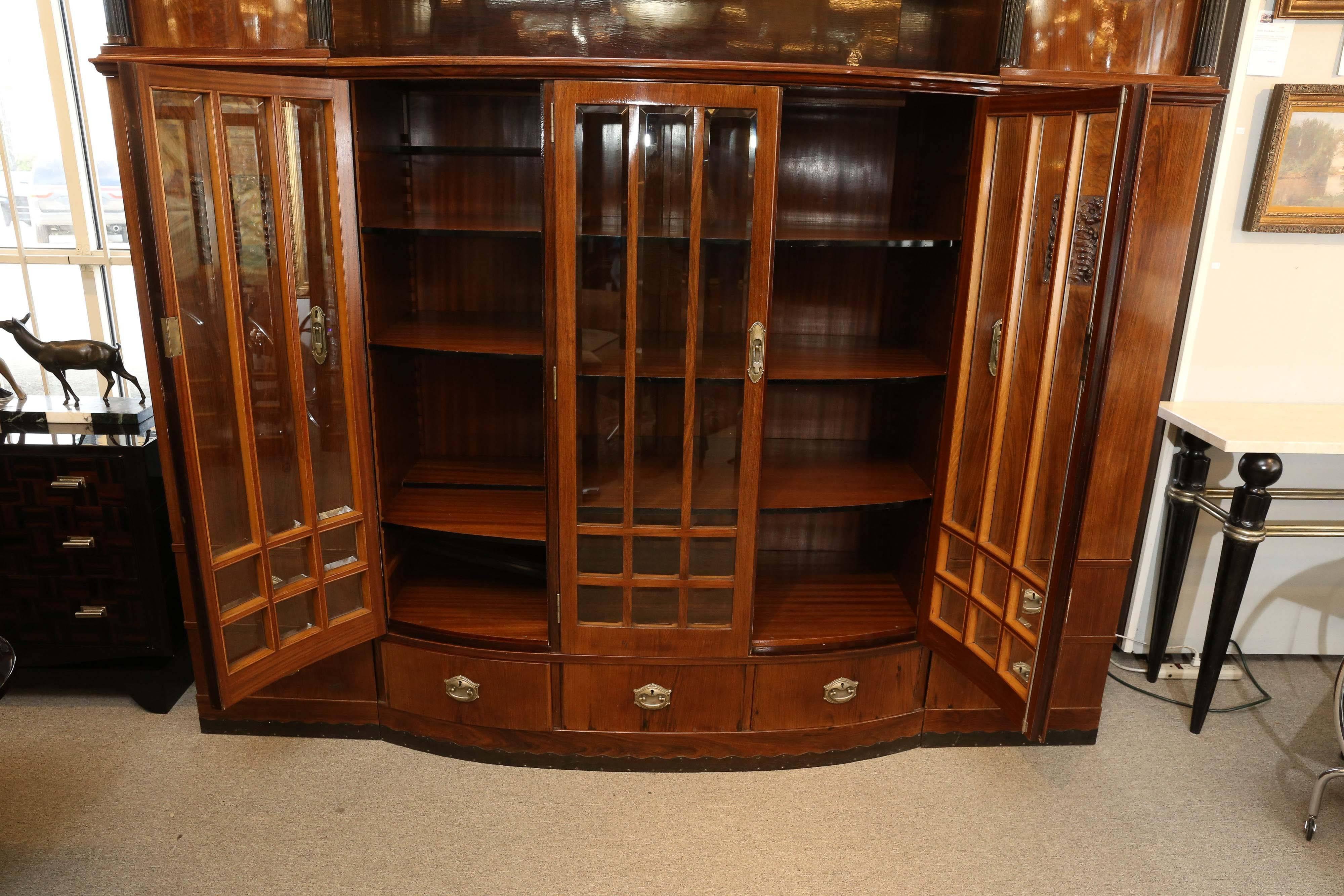 Hungarian Credenza or Bookcase in Palisander Wood from Art Deco period For Sale 1