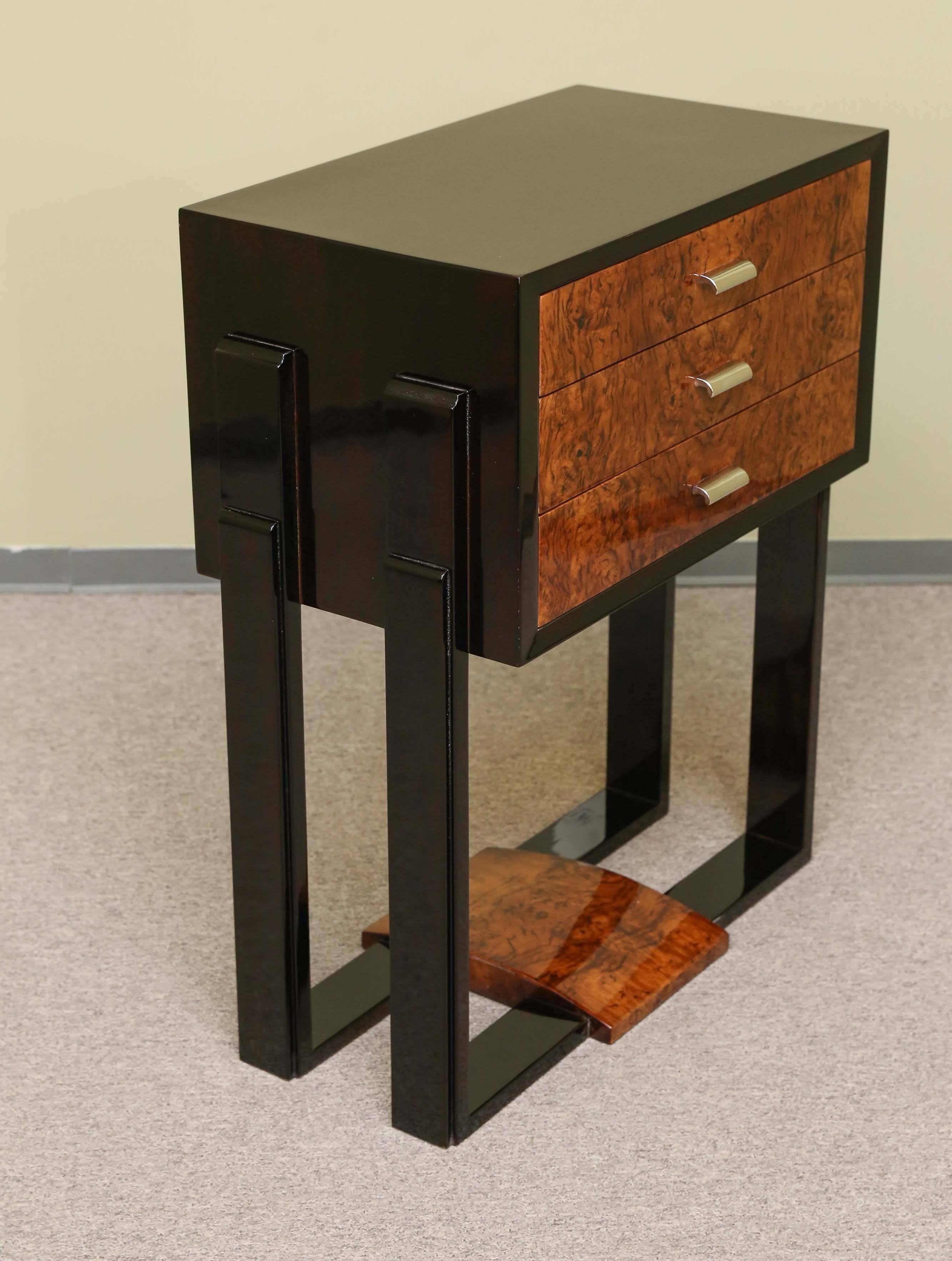 Mid-20th Century Art Deco French Side Tables in Walnut Veneer