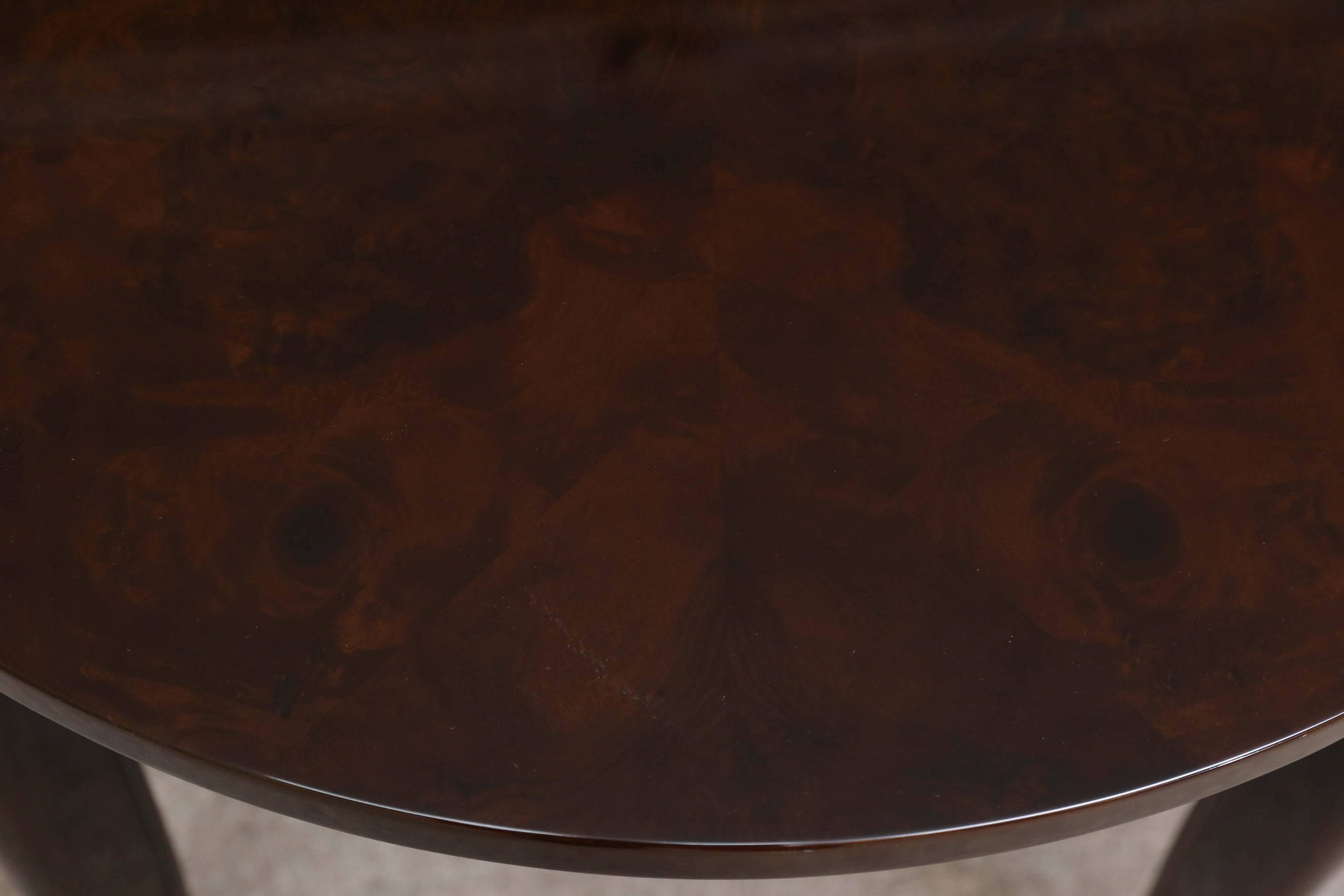 Mid-20th Century Round French Art Deco Side Tables in Walnut