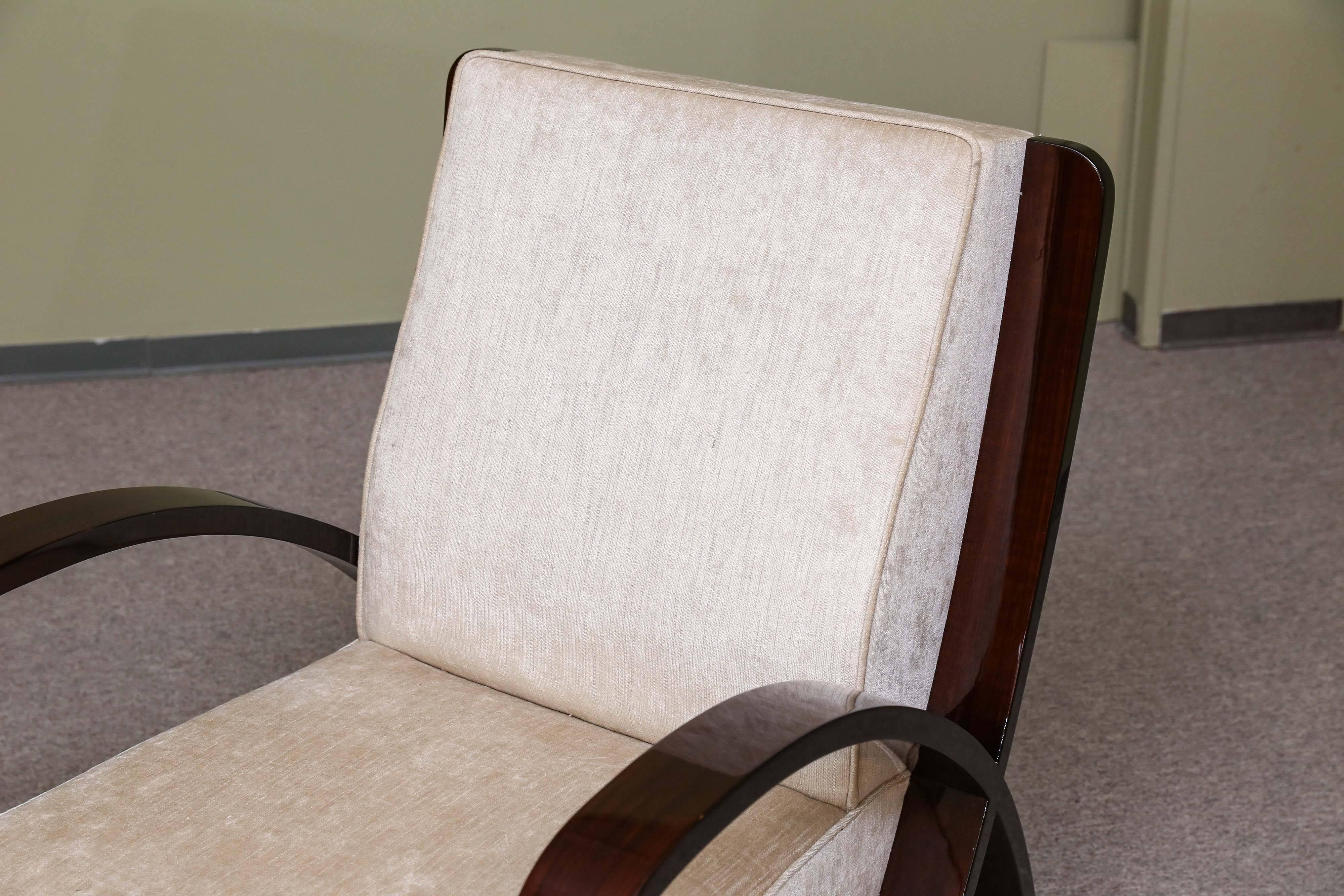 Pair of Art Deco Hungarian Armchairs in Walnut 4