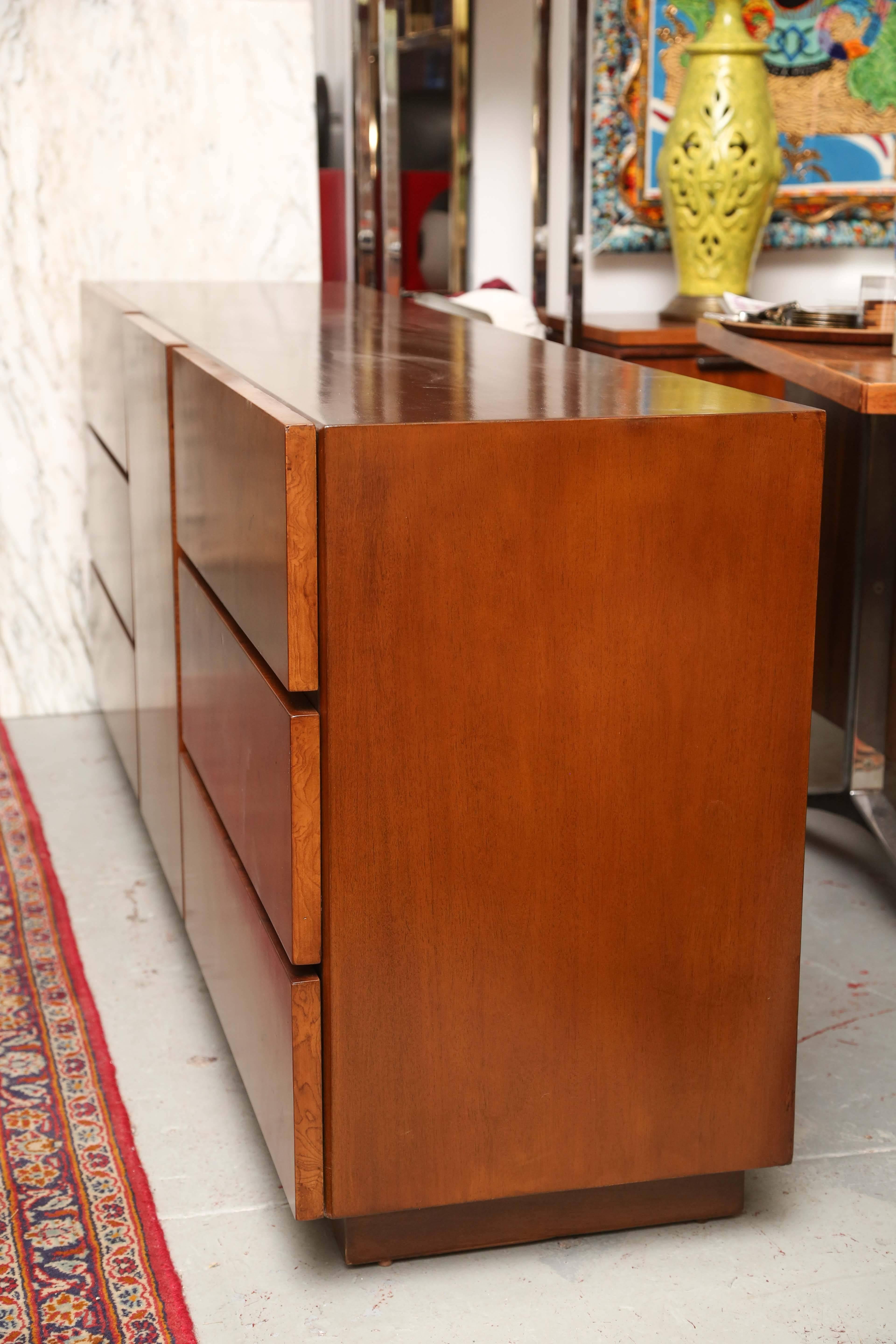 Roland Carter for Lane Olive Wood Burl Dresser or Credenza, USA, 1970s 1