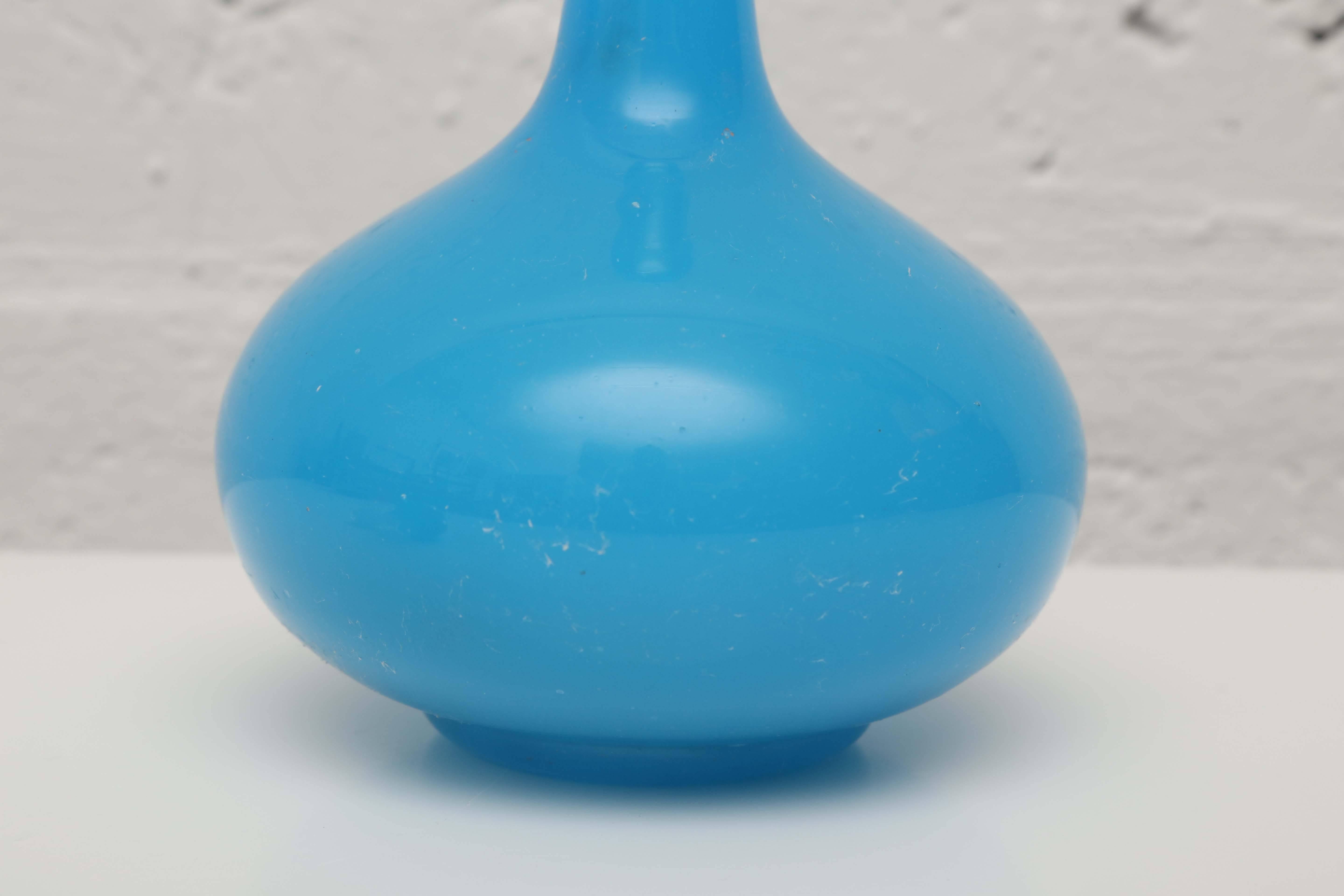 Mid-20th Century French Deco Blue Glass Decanter, 1930s