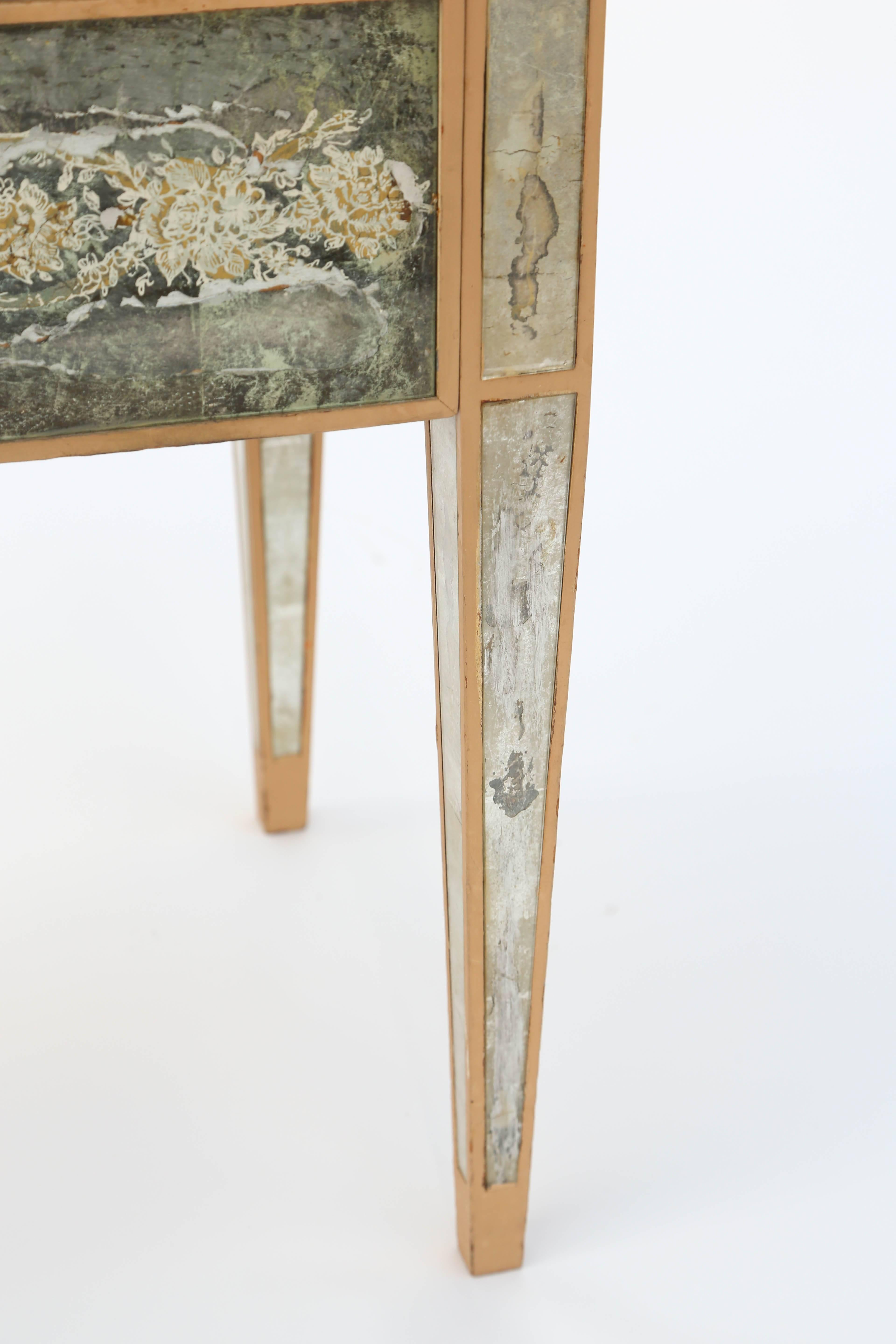 Mid-20th Century Eglomise Mirrored Nightstand Commode