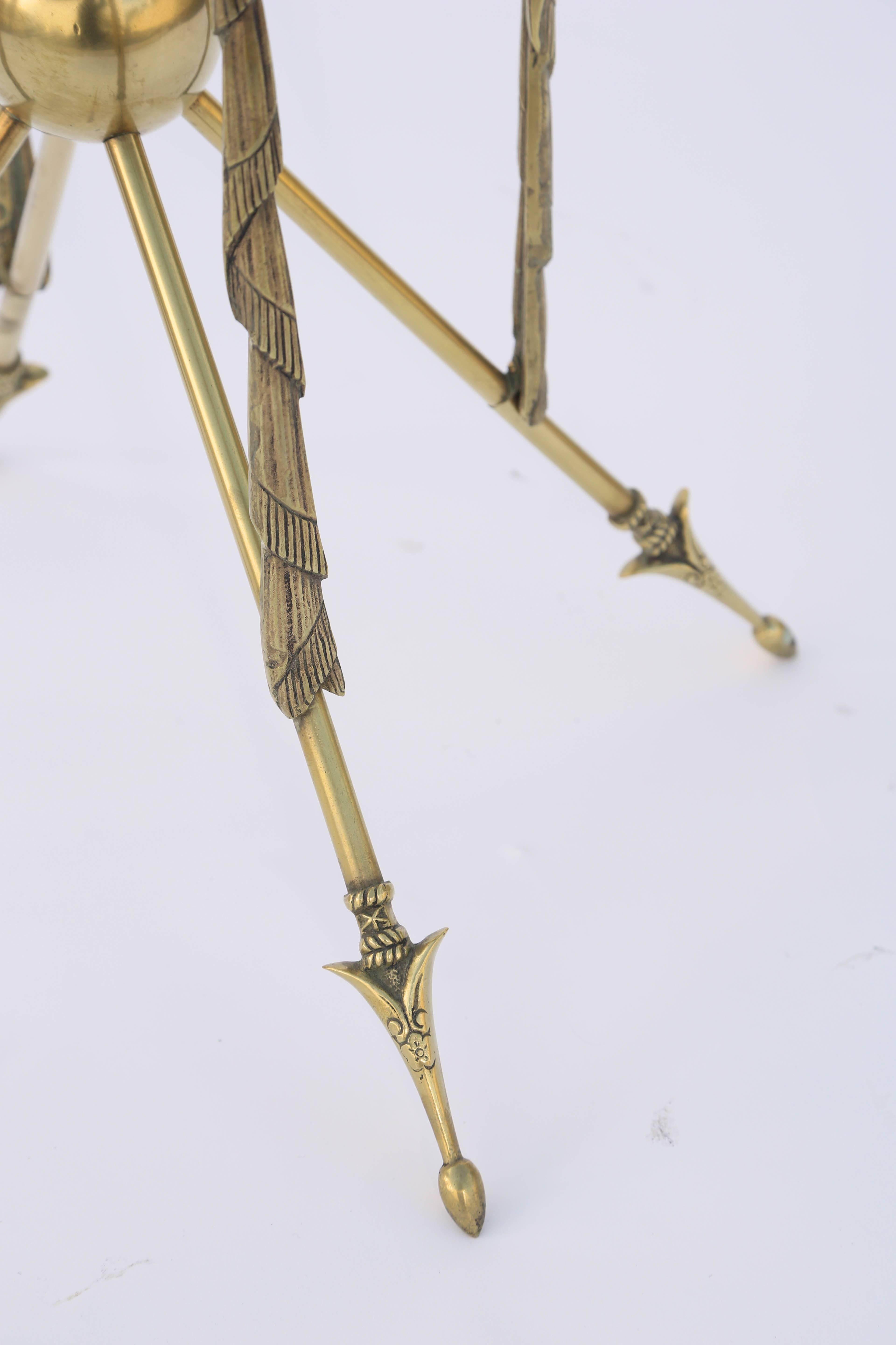 European Classical Brass Jansen Style Gueridon on Arrow Legs