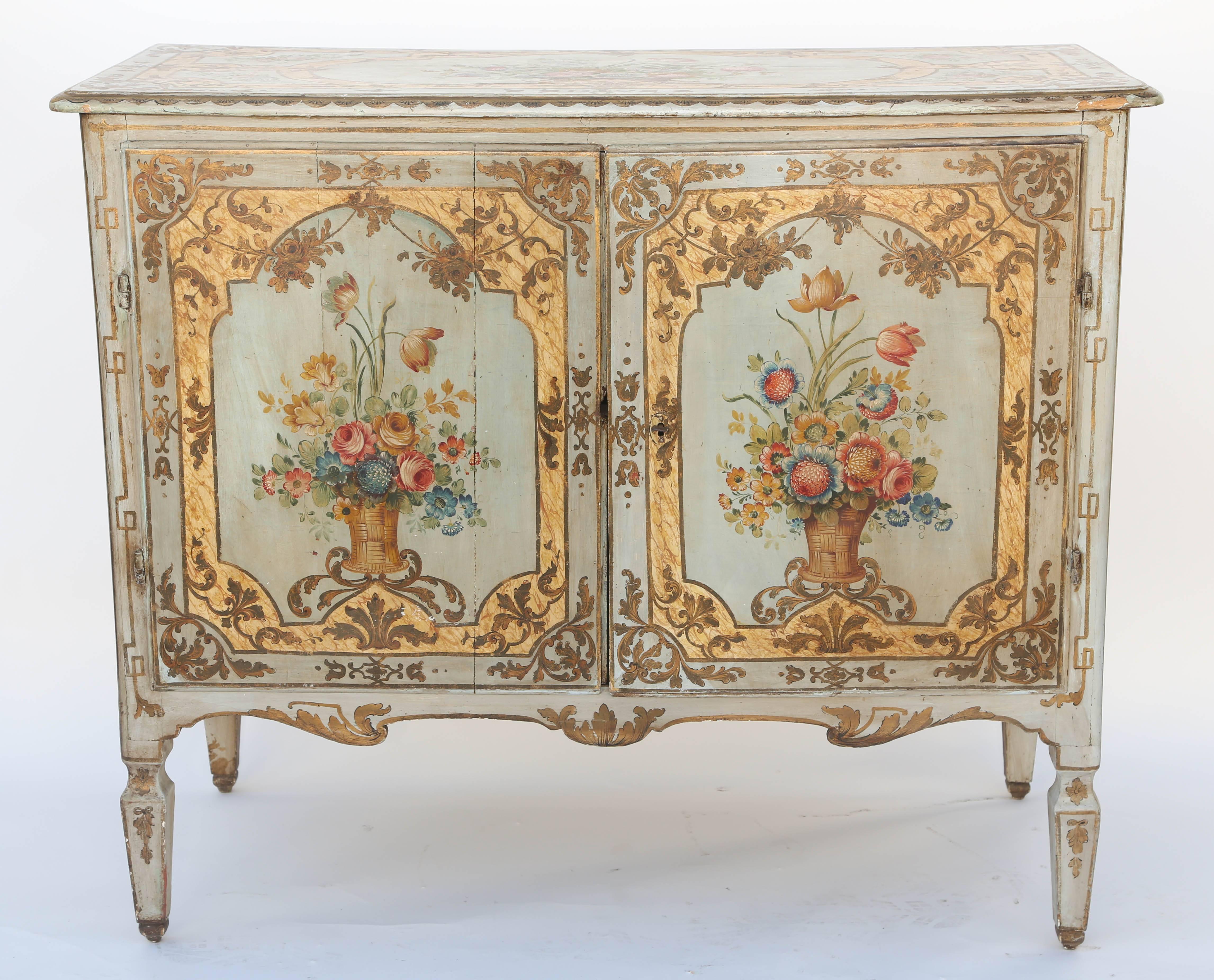 18th Century and Earlier Hand-Painted 18th Century Venetian Buffet