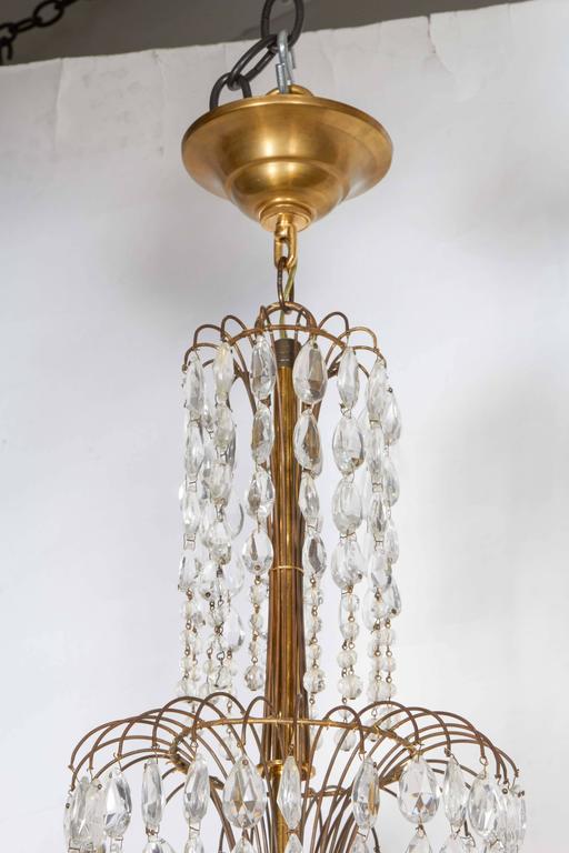 Beaded and Decorated GiltBrass Chandelier For Sale at 1stdibs