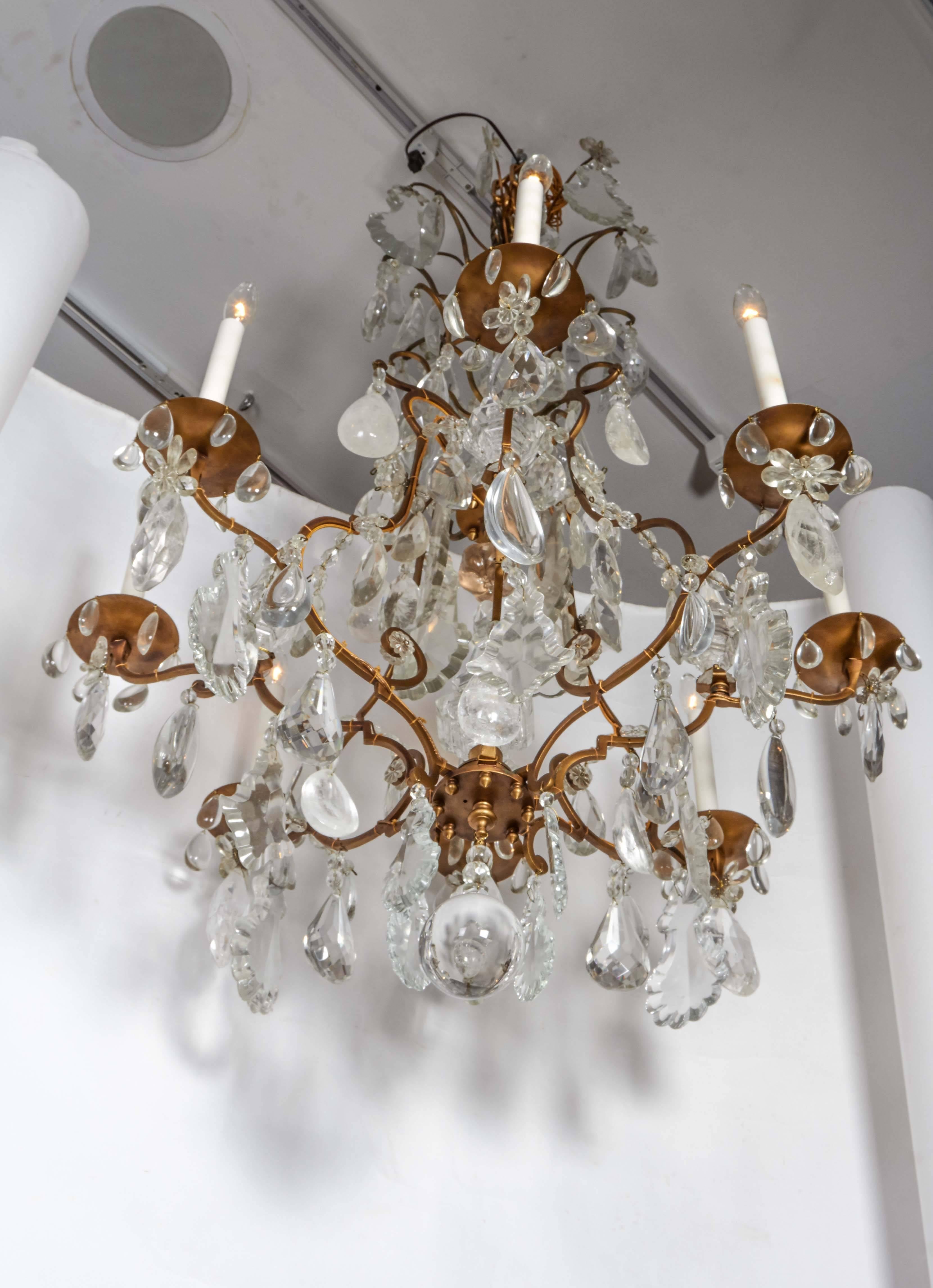 Impressive Louis XV Style Gilt Bronze and Rock Crystal Chandelier 3