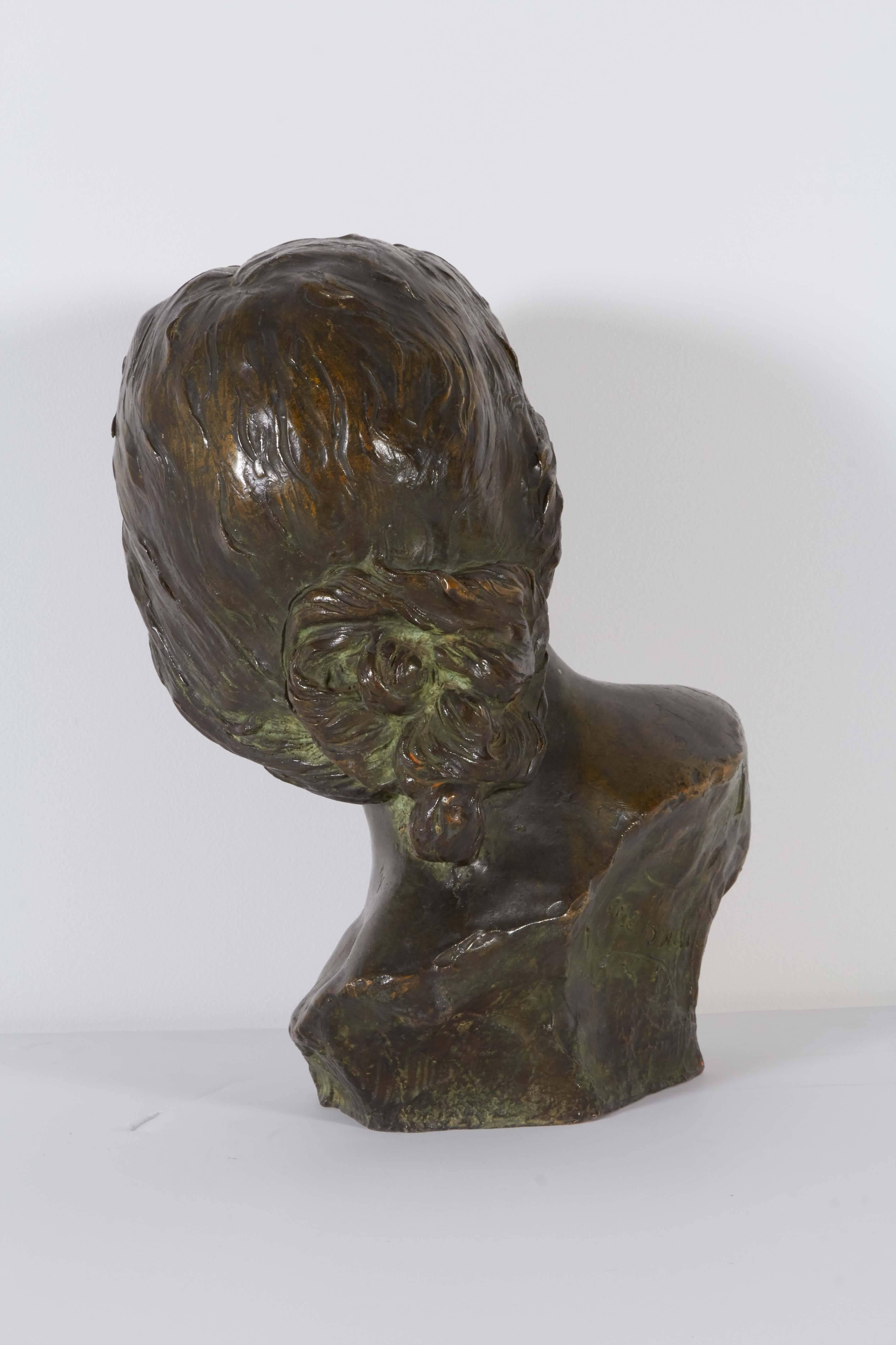 20th Century Bronze Female Bust For Sale